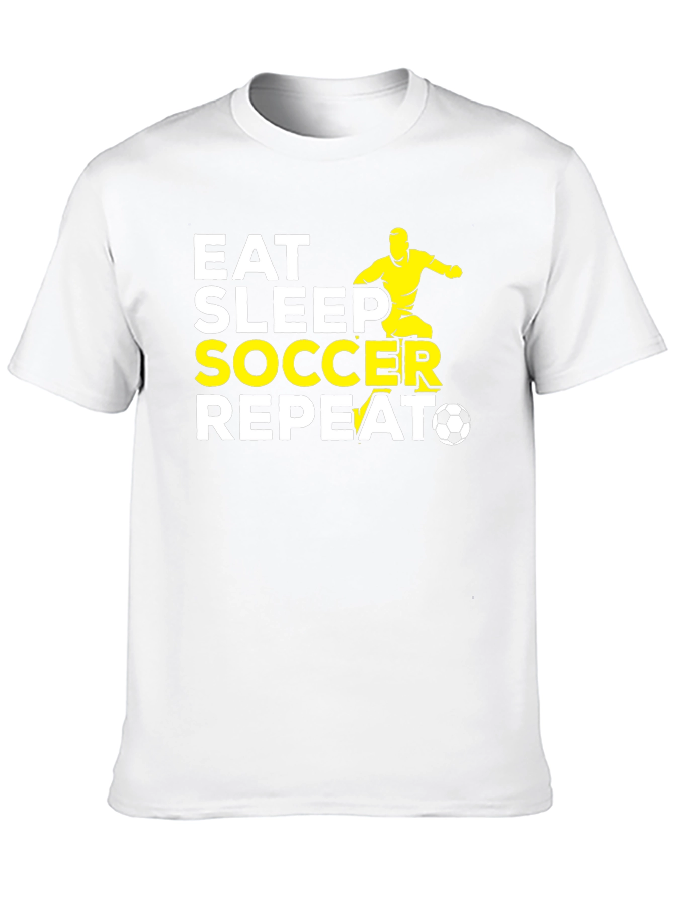 Eat Sleep Soccer Repeat Black Graphic T-Shirt