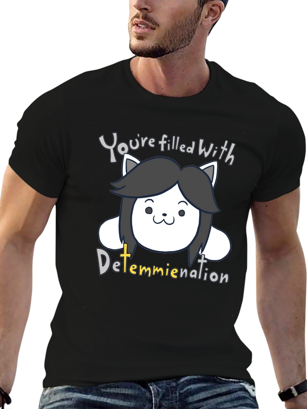 Temmie Determination T-Shirt - Undertale Inspired Fan Tee