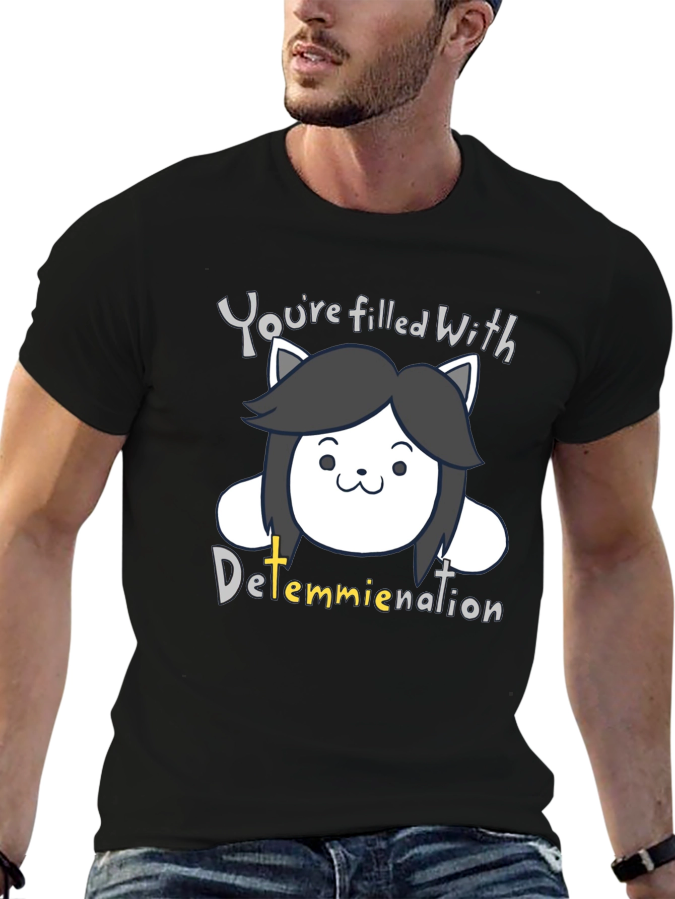 Temmie Determination T-Shirt - Undertale Inspired Fan Tee