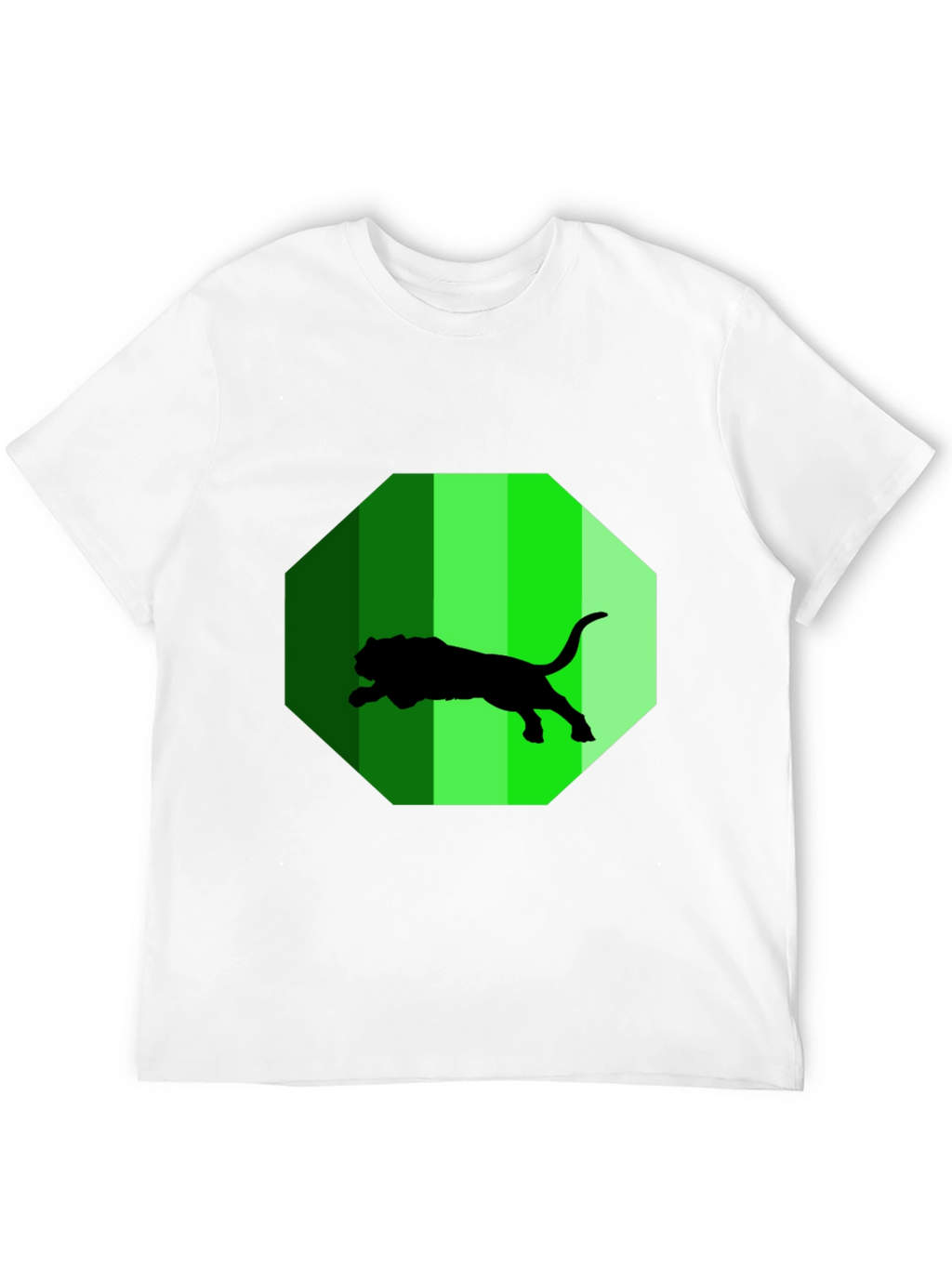 Mens Black T-Shirt with Green Jaguar Design