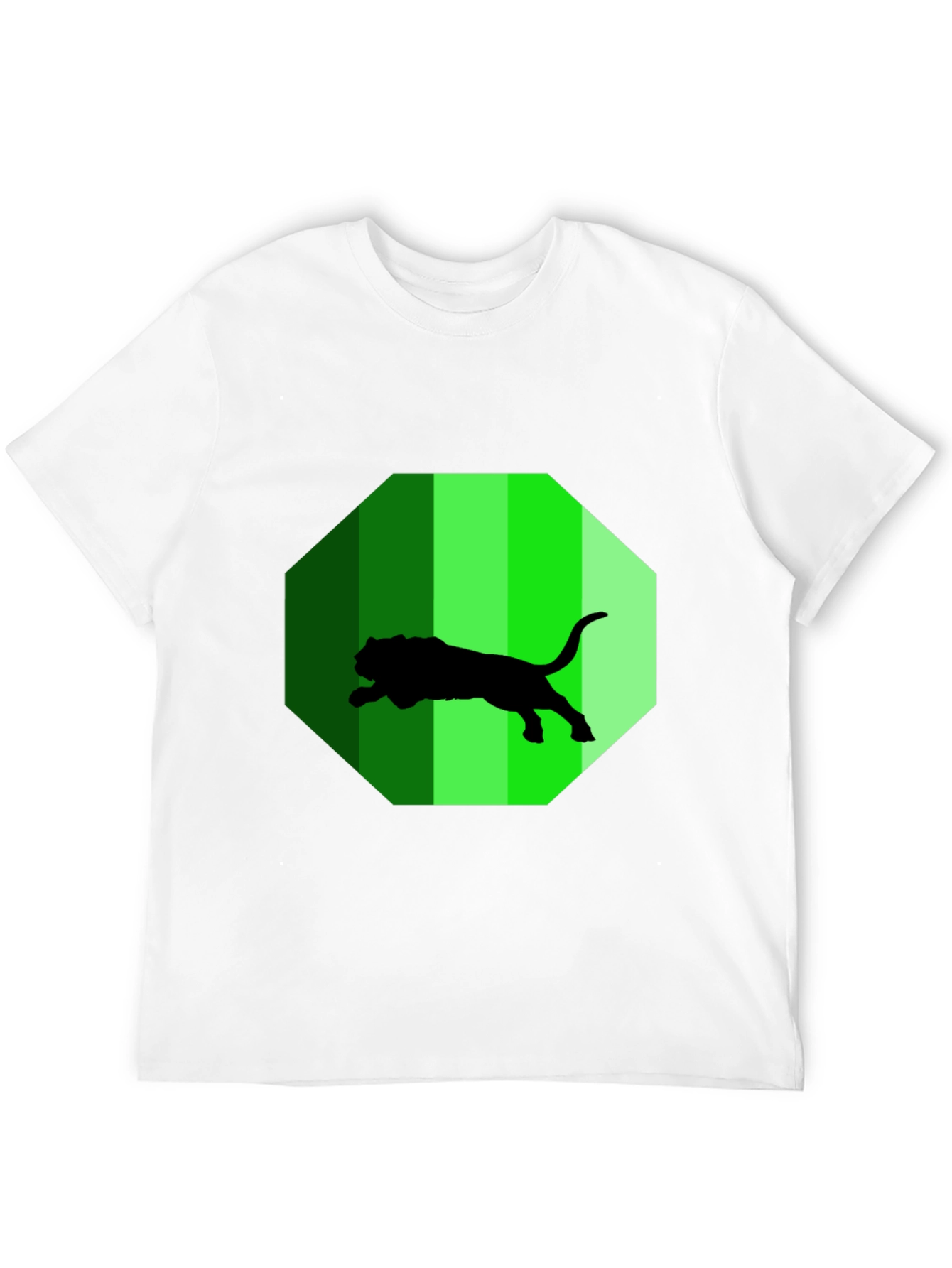 Mens Black T-Shirt with Green Jaguar Design