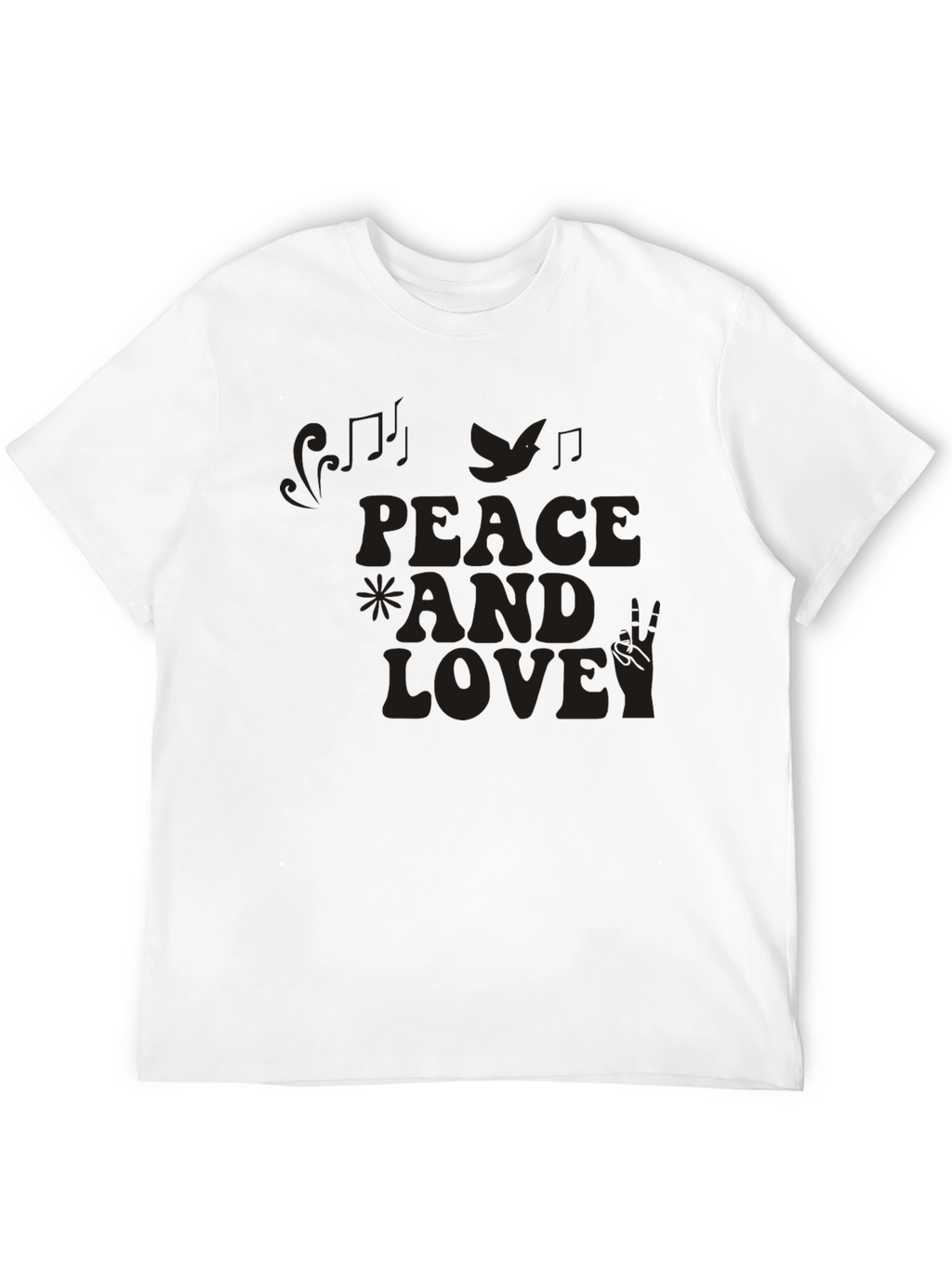 Peace and Love Graphic T-Shirt - Retro Style