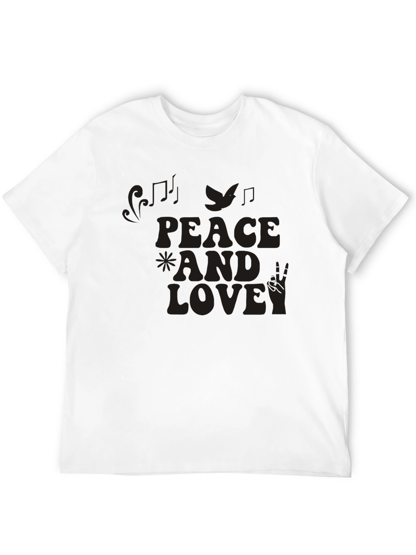 Peace and Love Graphic T-Shirt - Retro Style