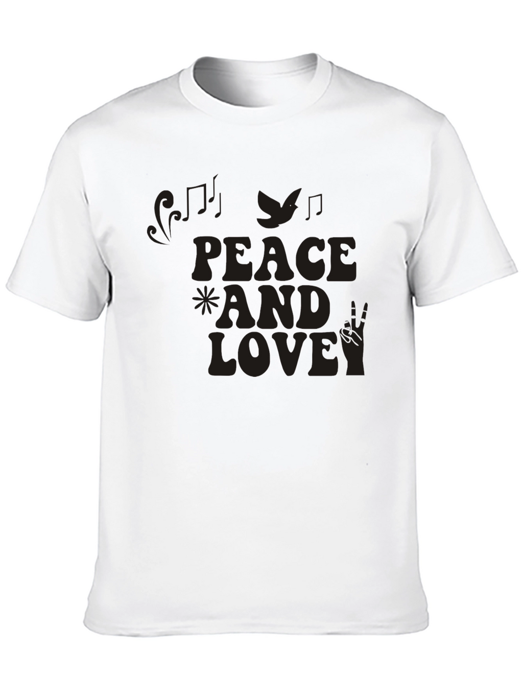 Peace and Love Graphic T-Shirt - Retro Style