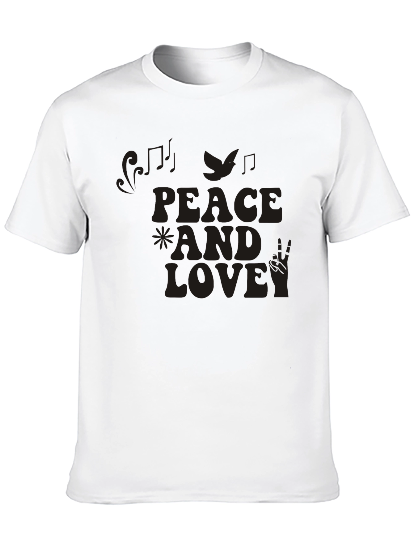 Peace and Love Graphic T-Shirt - Retro Style