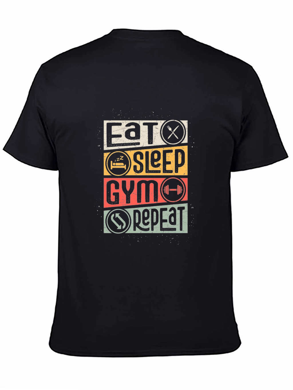 Eat Sleep Gym Repeat Black T-Shirt