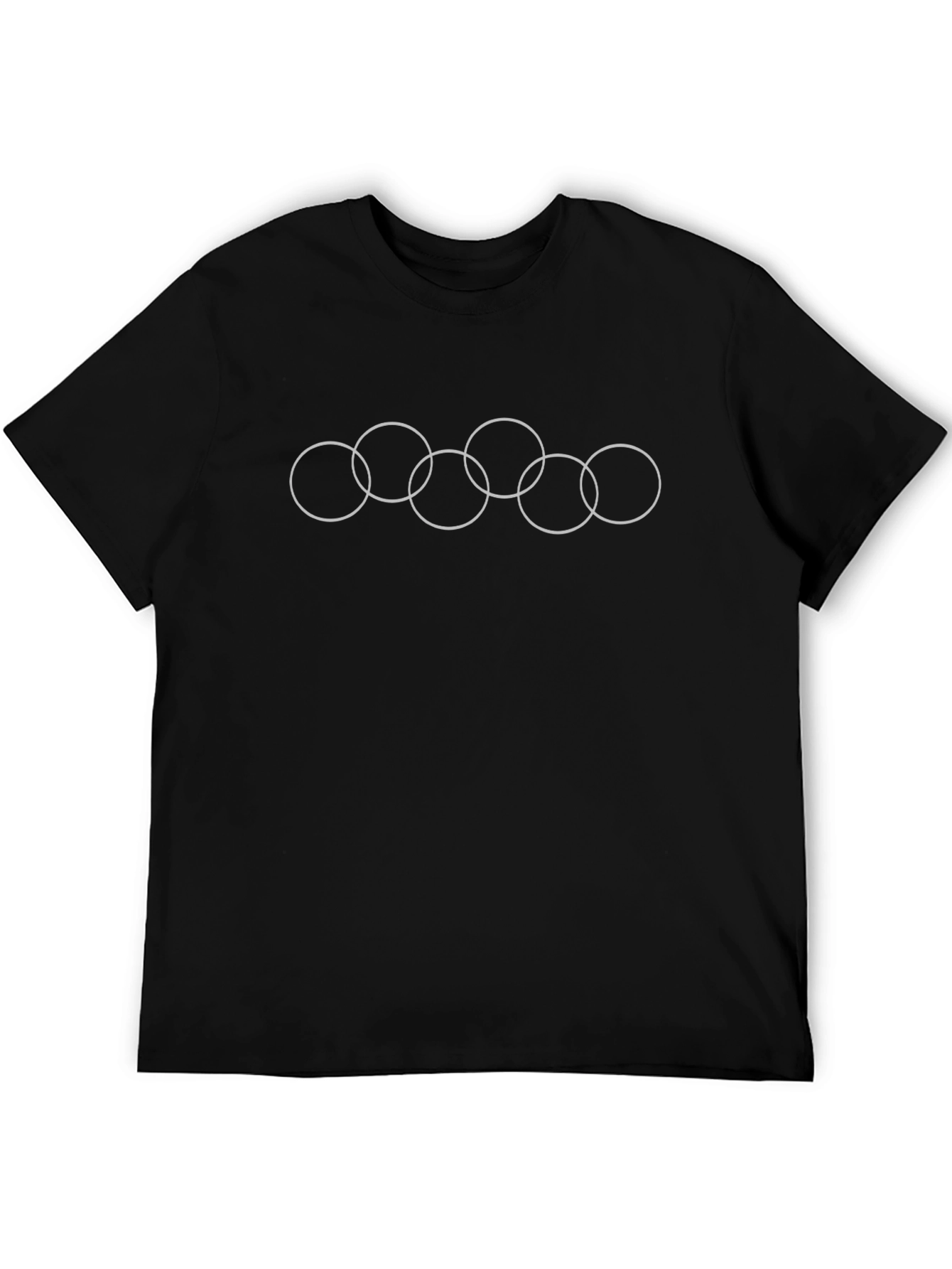 Minimalist Five Circle Graphic Tee - Black