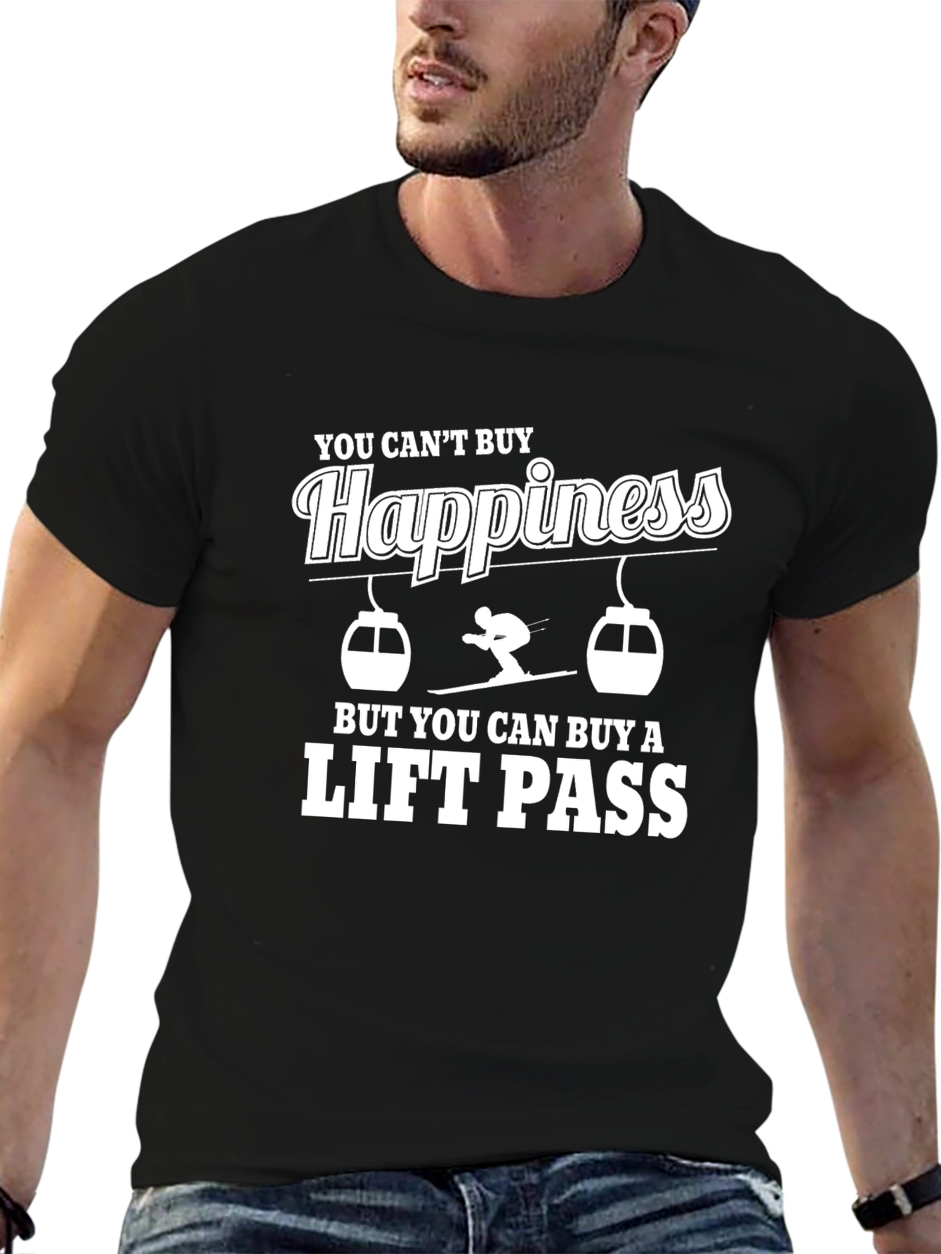 Happiness Lift Pass Graphic T-Shirt - Skiing