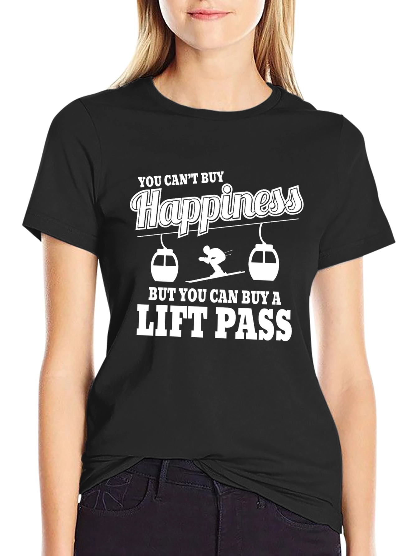 Happiness Lift Pass Graphic T-Shirt - Skiing