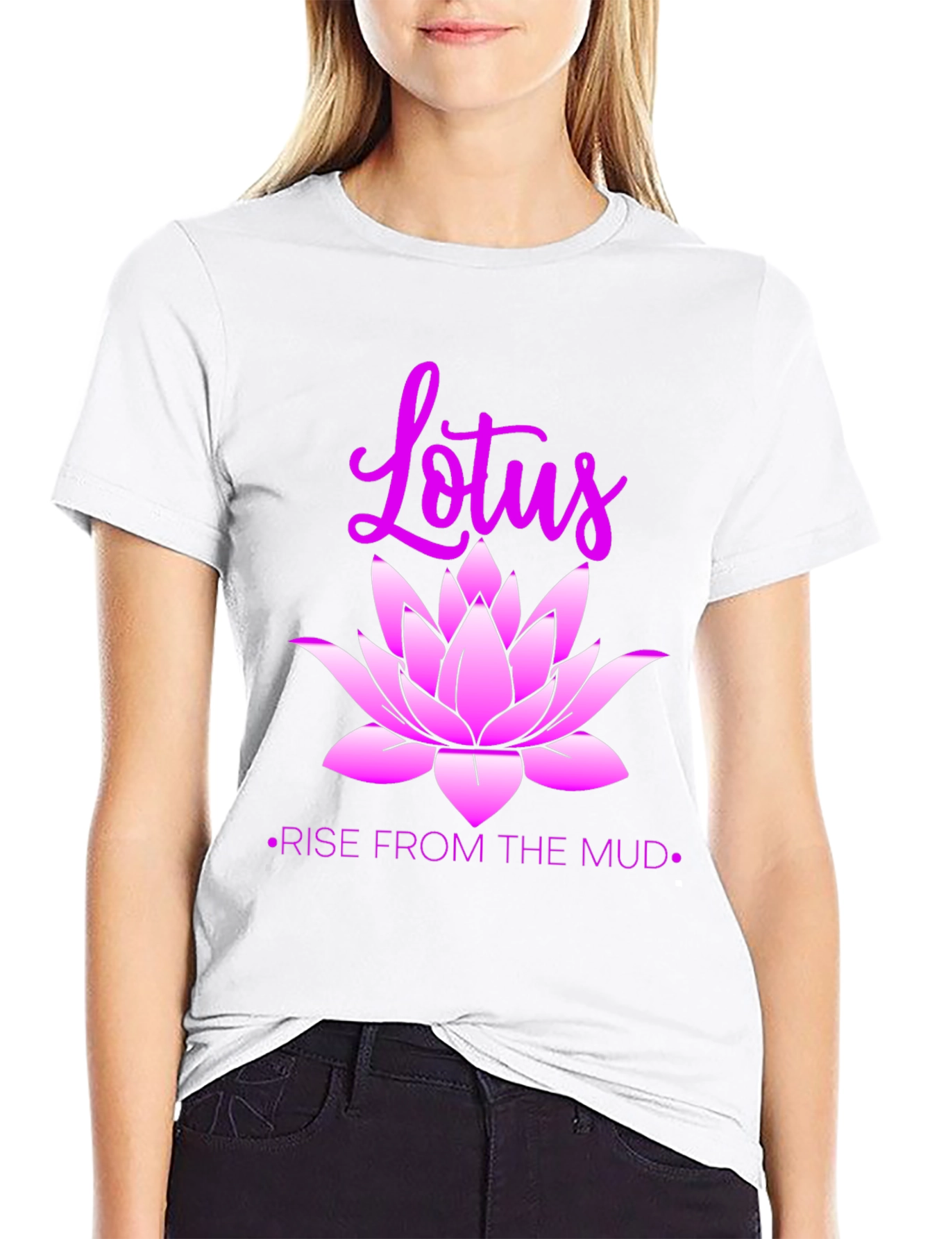 Lotus Rise Graphic Tee - Inspirational Design