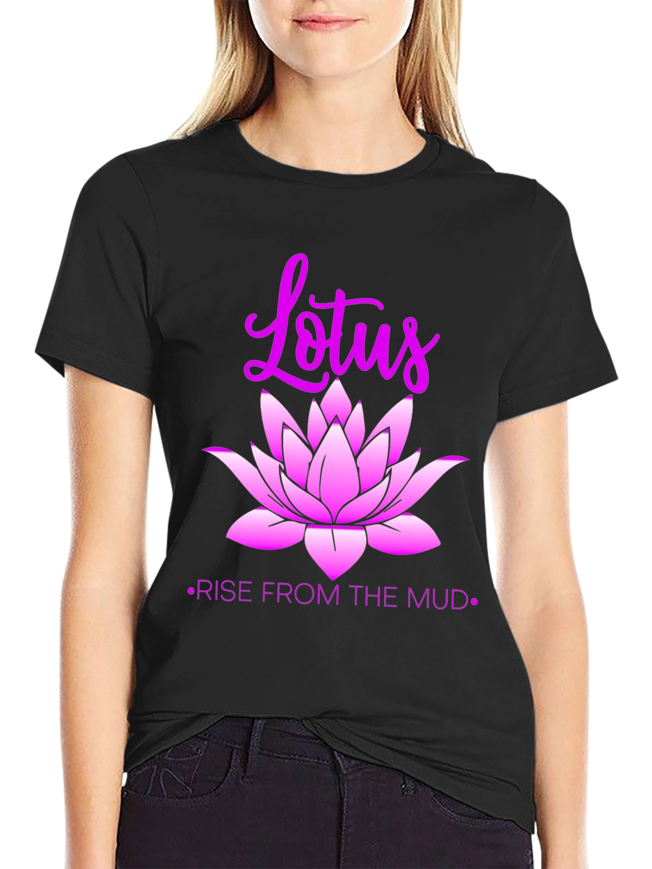 Lotus Rise Graphic Tee - Inspirational Design