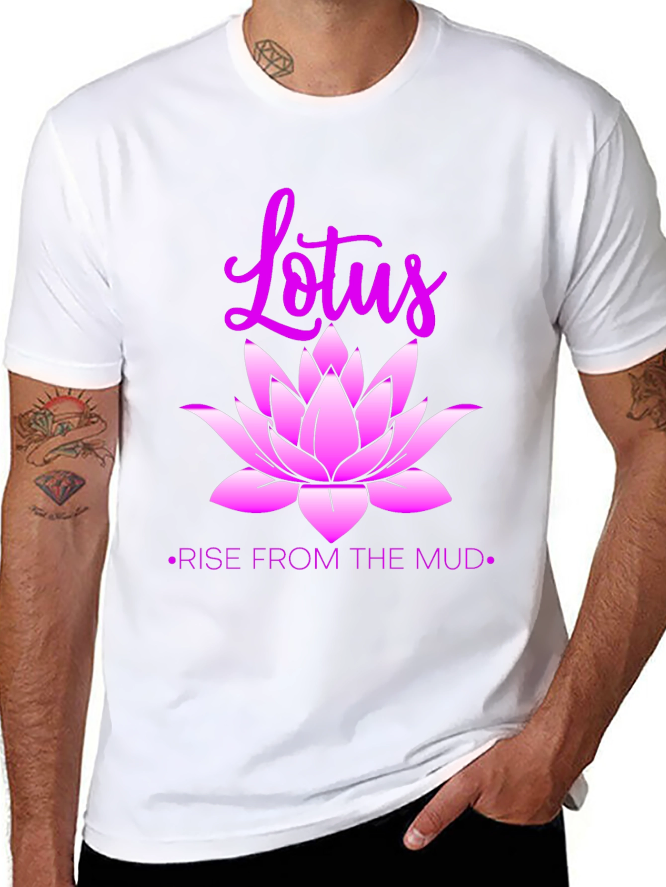 Lotus Rise Graphic Tee - Inspirational Design