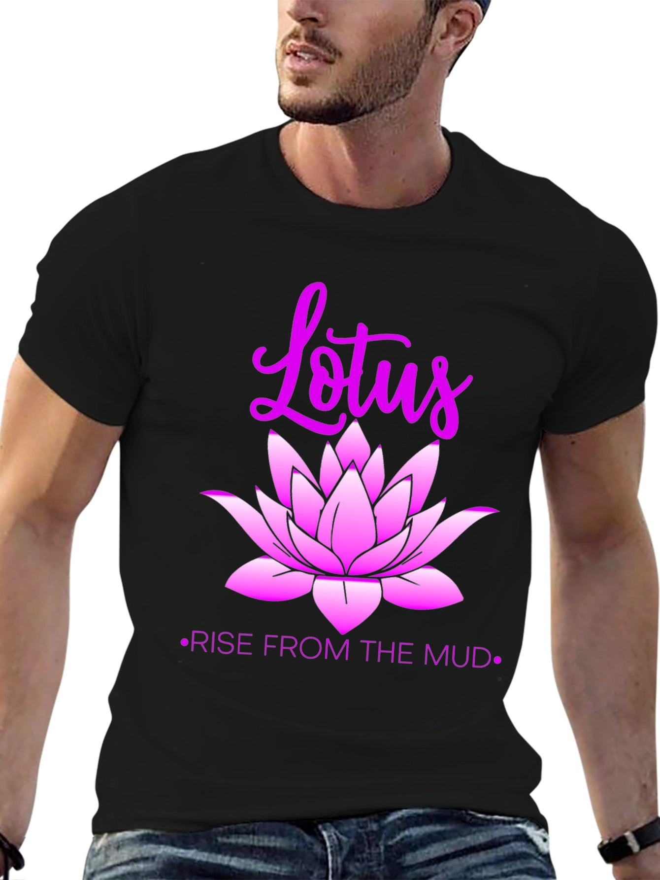 Lotus Rise Graphic Tee - Inspirational Design