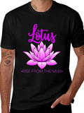 Lotus Rise Graphic Tee - Inspirational Design