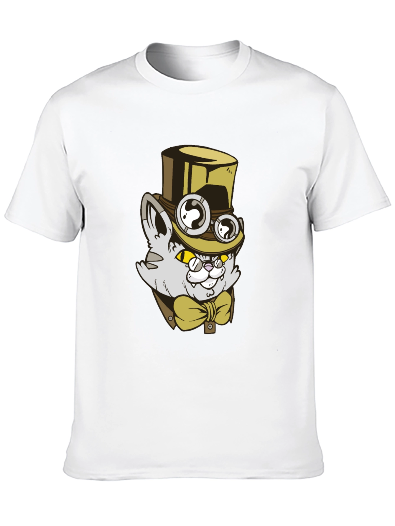 Steampunk Cat T-Shirt: Gentlemanly Feline