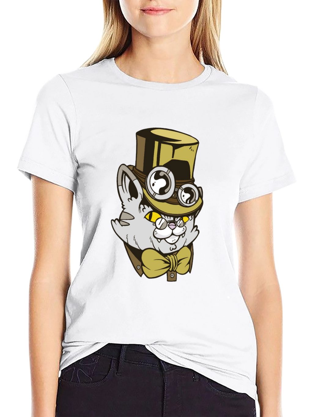 Steampunk Cat T-Shirt: Gentlemanly Feline
