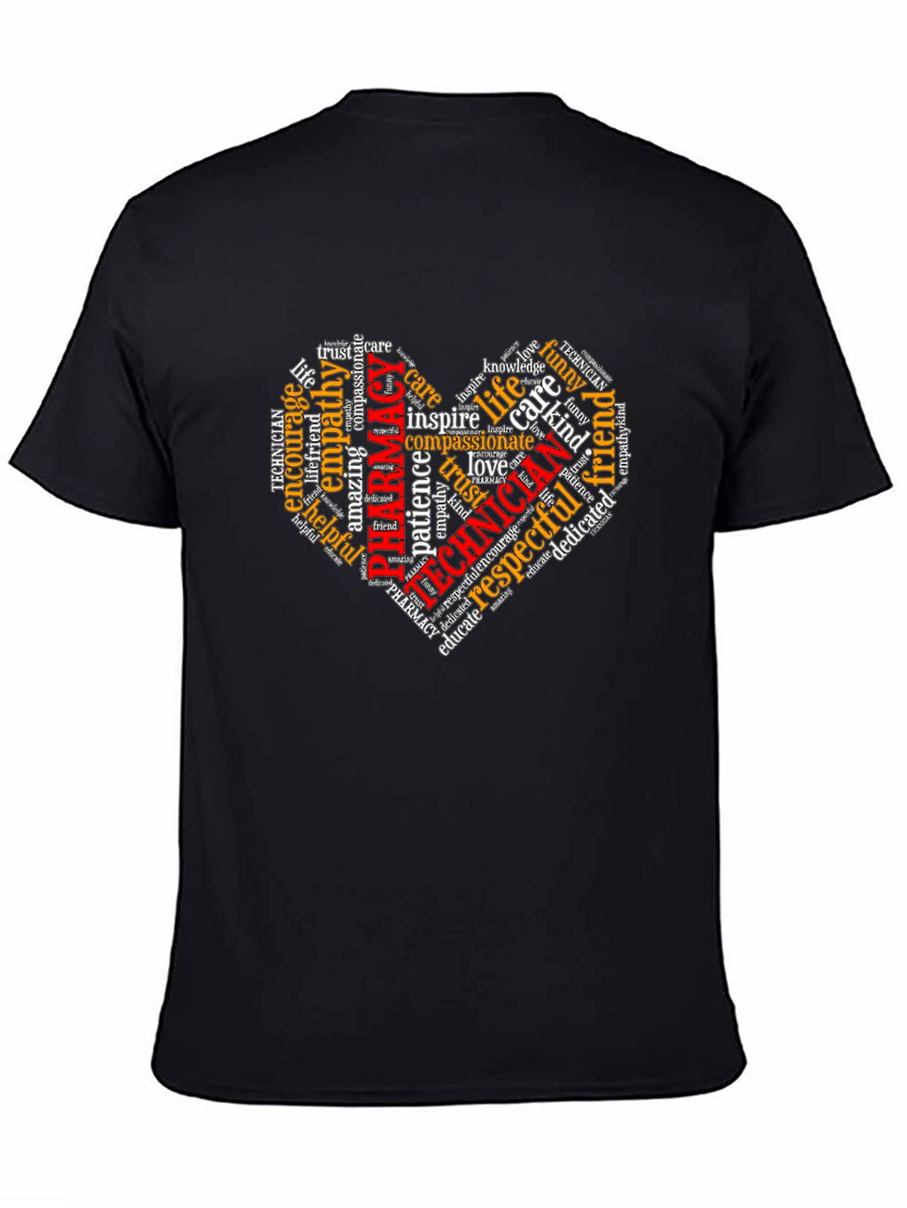 Pharmacy Technician Heart Word Art T-Shirt