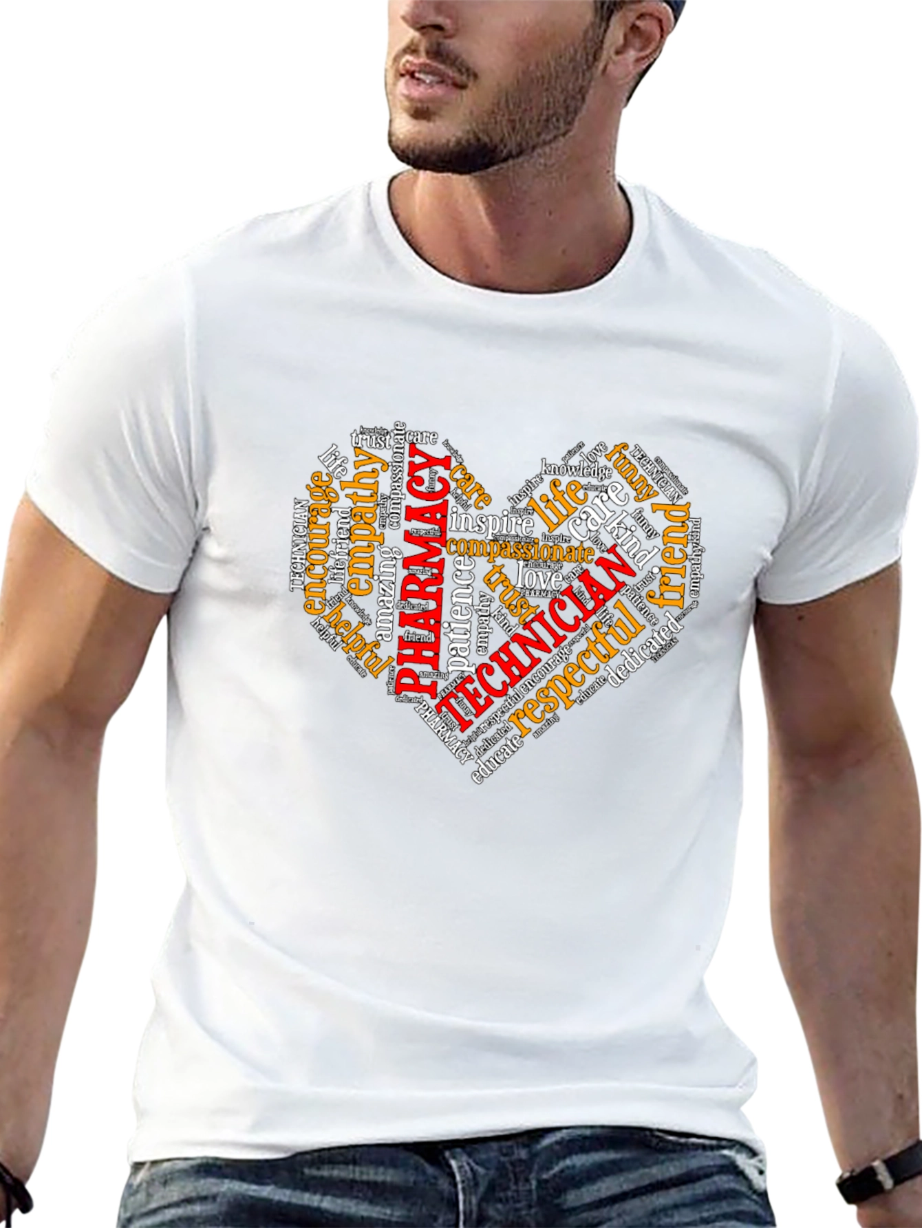 Pharmacy Technician Heart Word Art T-Shirt