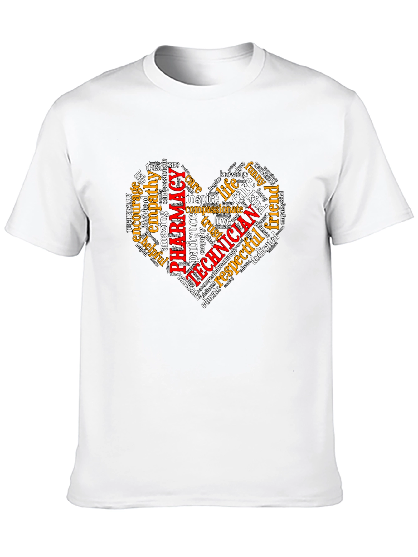 Pharmacy Technician Heart Word Art T-Shirt