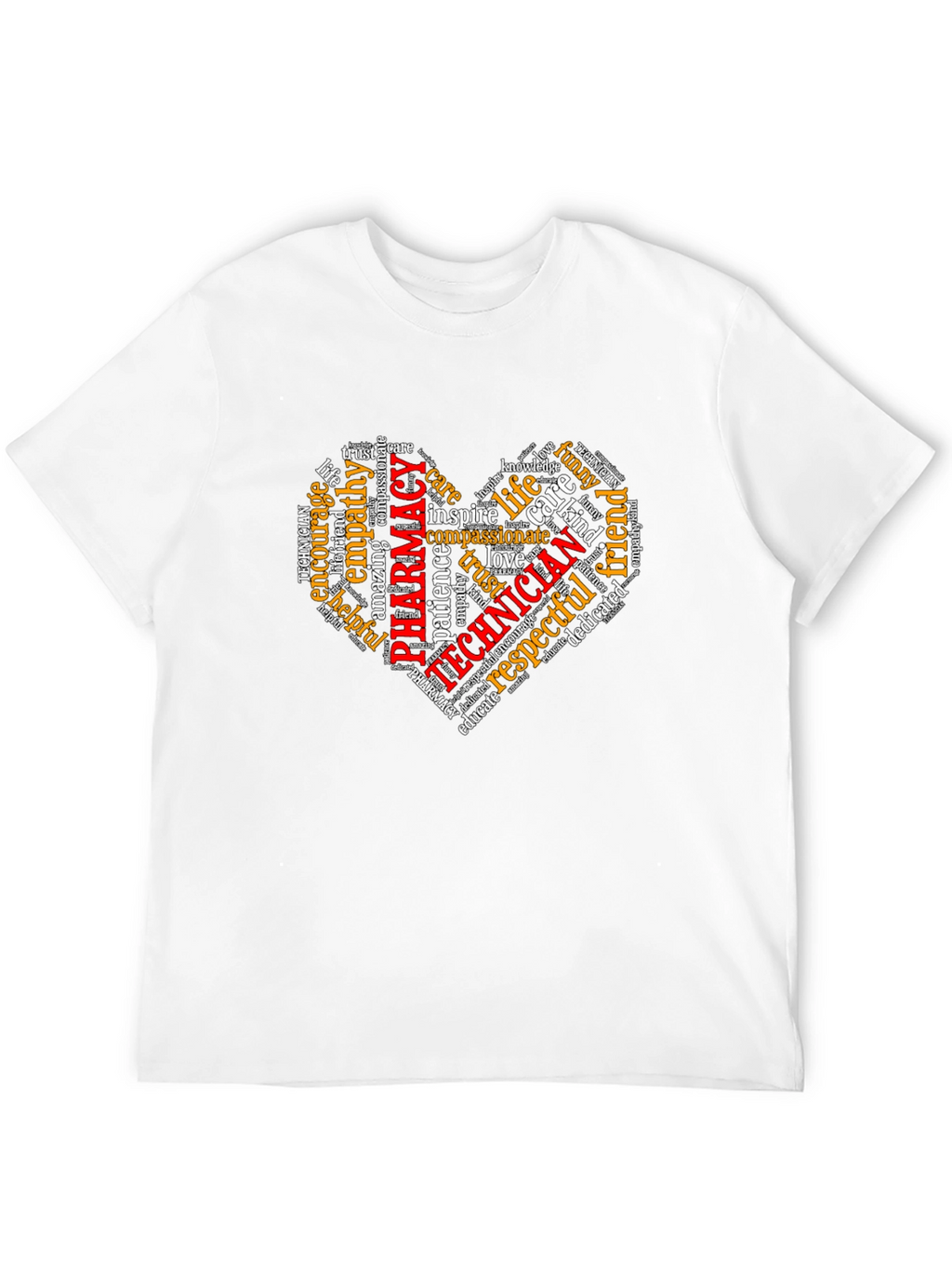 Pharmacy Technician Heart Word Art T-Shirt