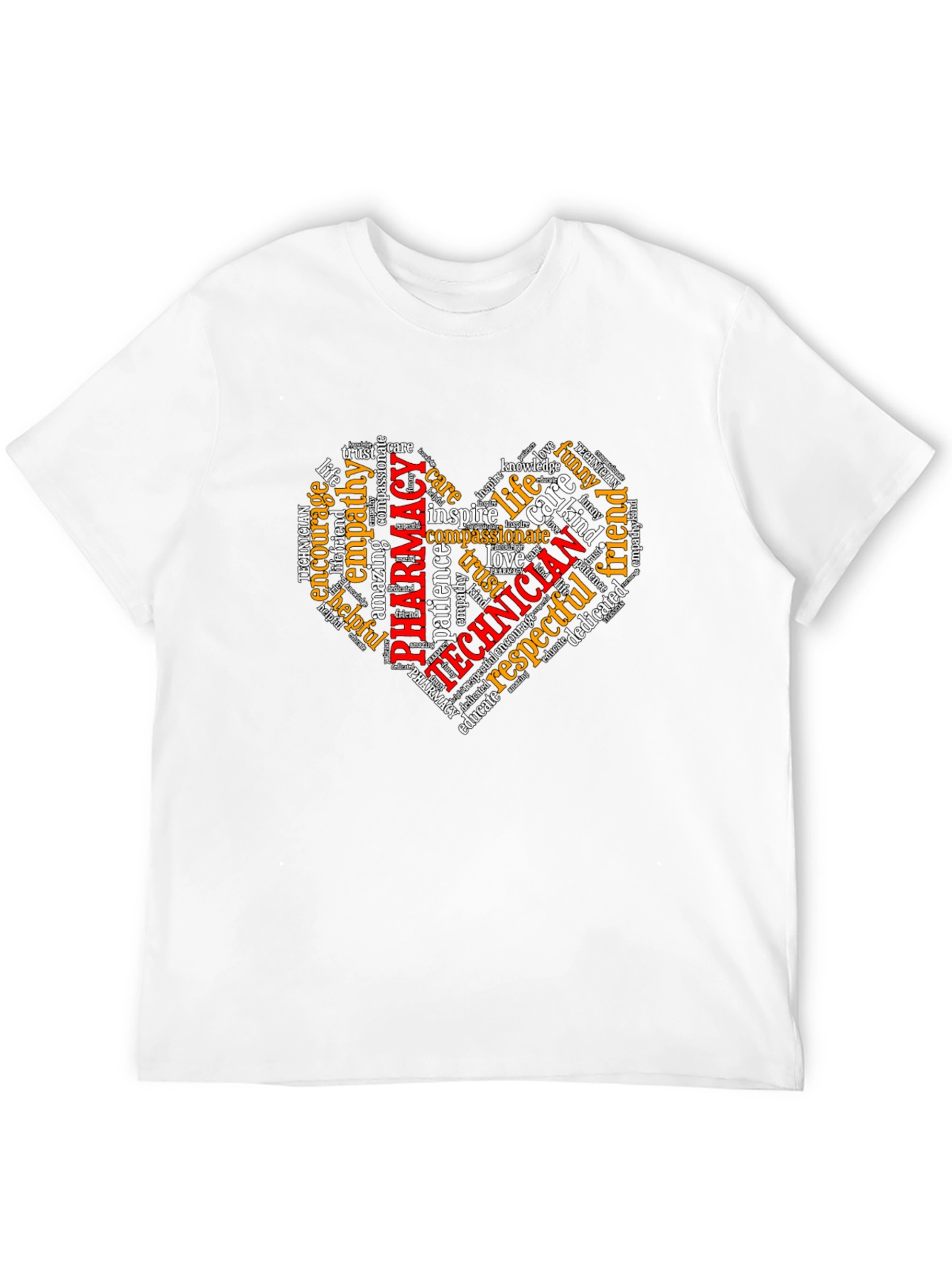 Pharmacy Technician Heart Word Art T-Shirt