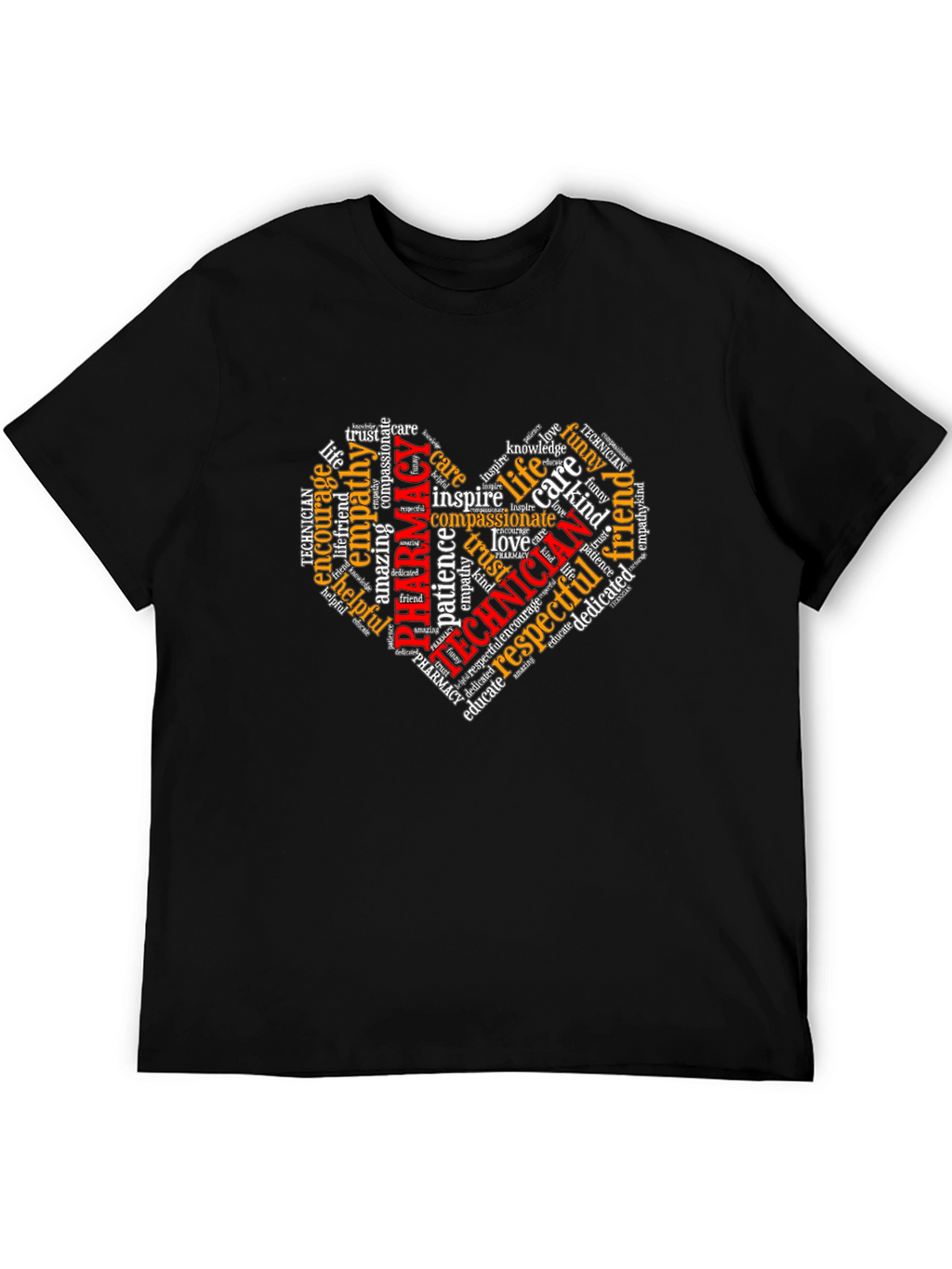 Pharmacy Technician Heart Word Art T-Shirt