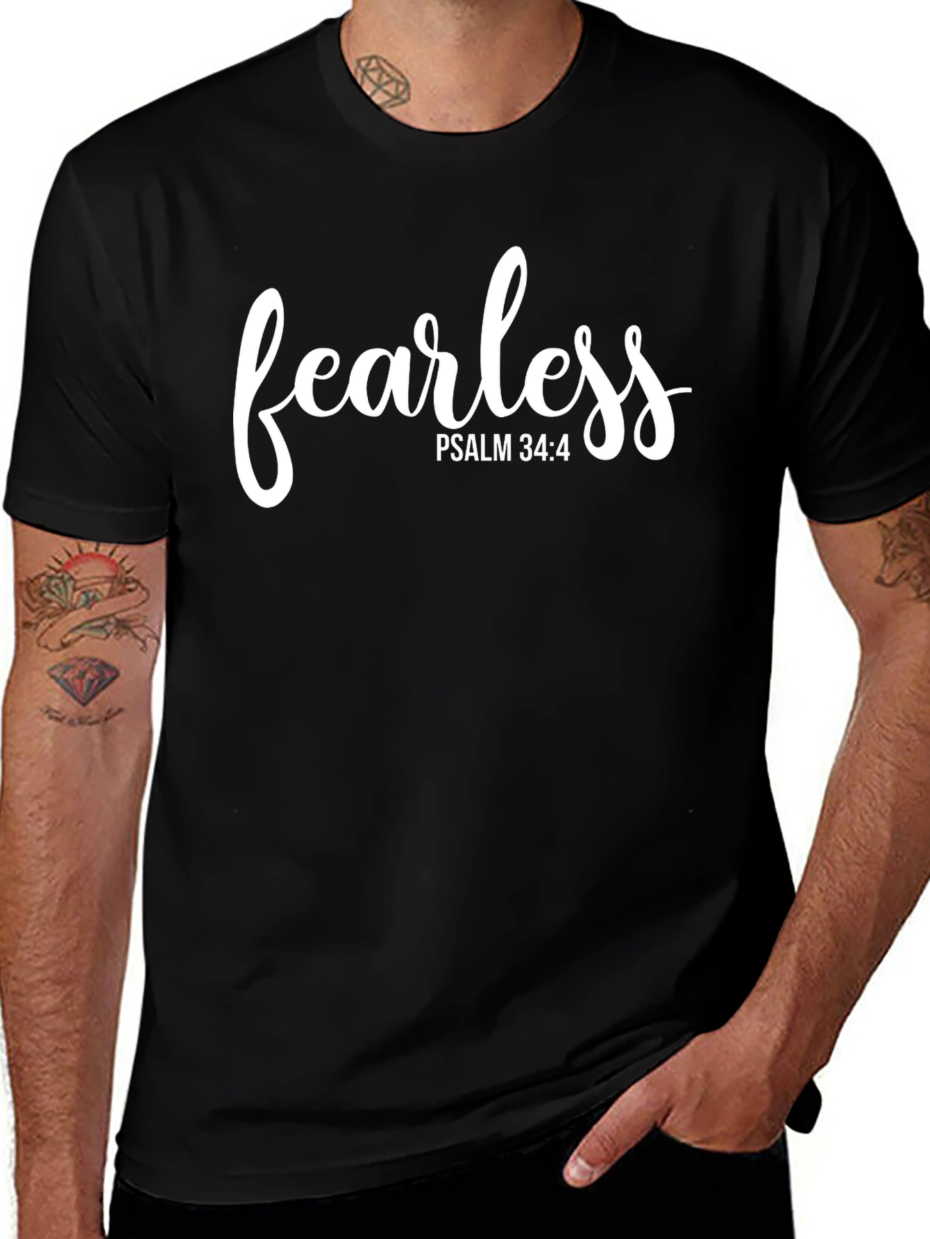 Fearless Psalm 34:4 Graphic T-Shirt