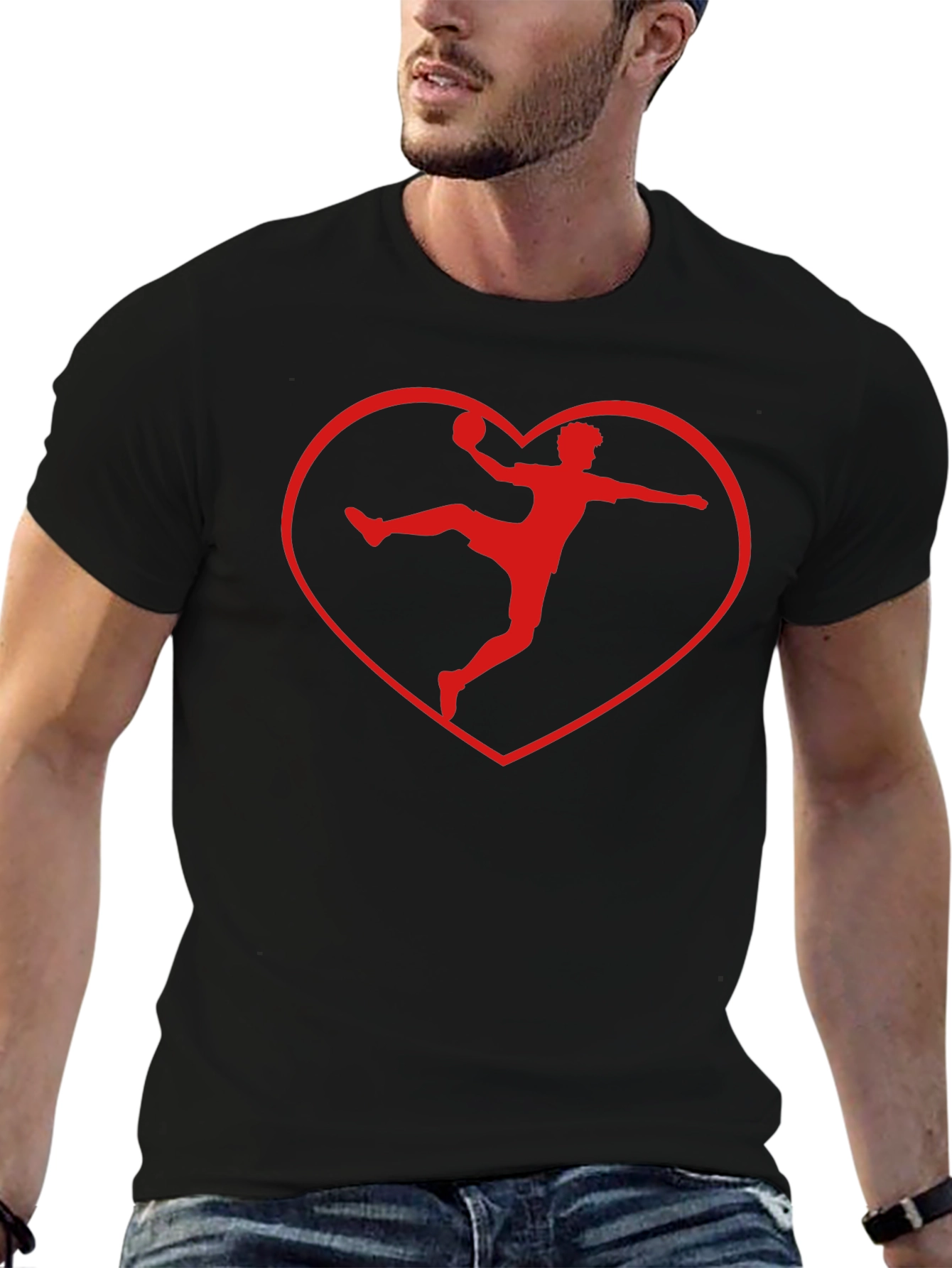 Handball Heartbeat Tee - Love Handball Black T-Shirt