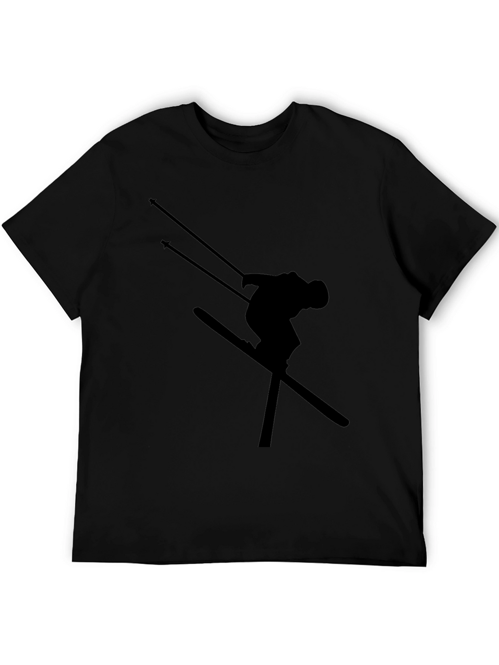 Black Skiing Silhouette T-Shirt