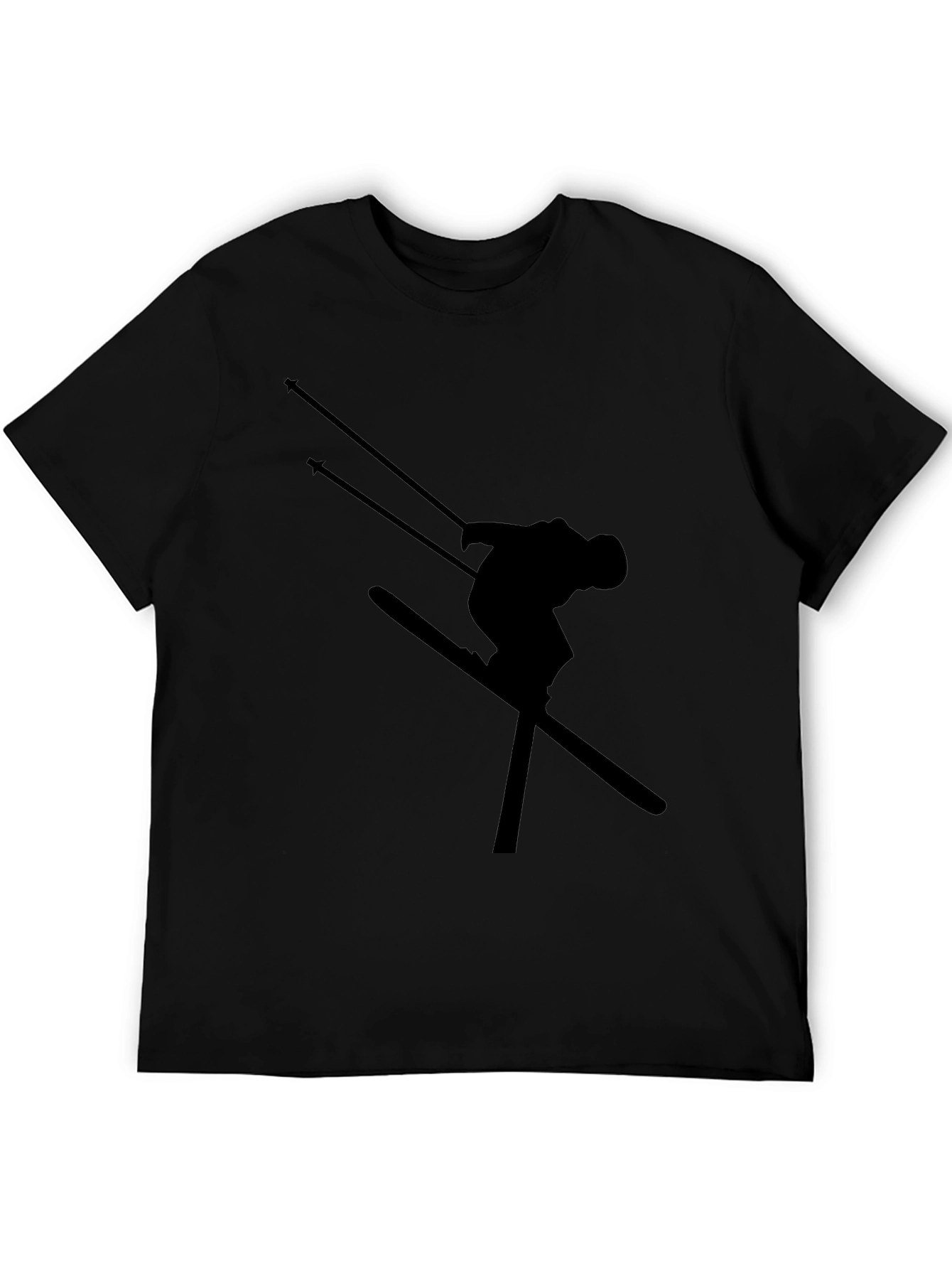Black Skiing Silhouette T-Shirt