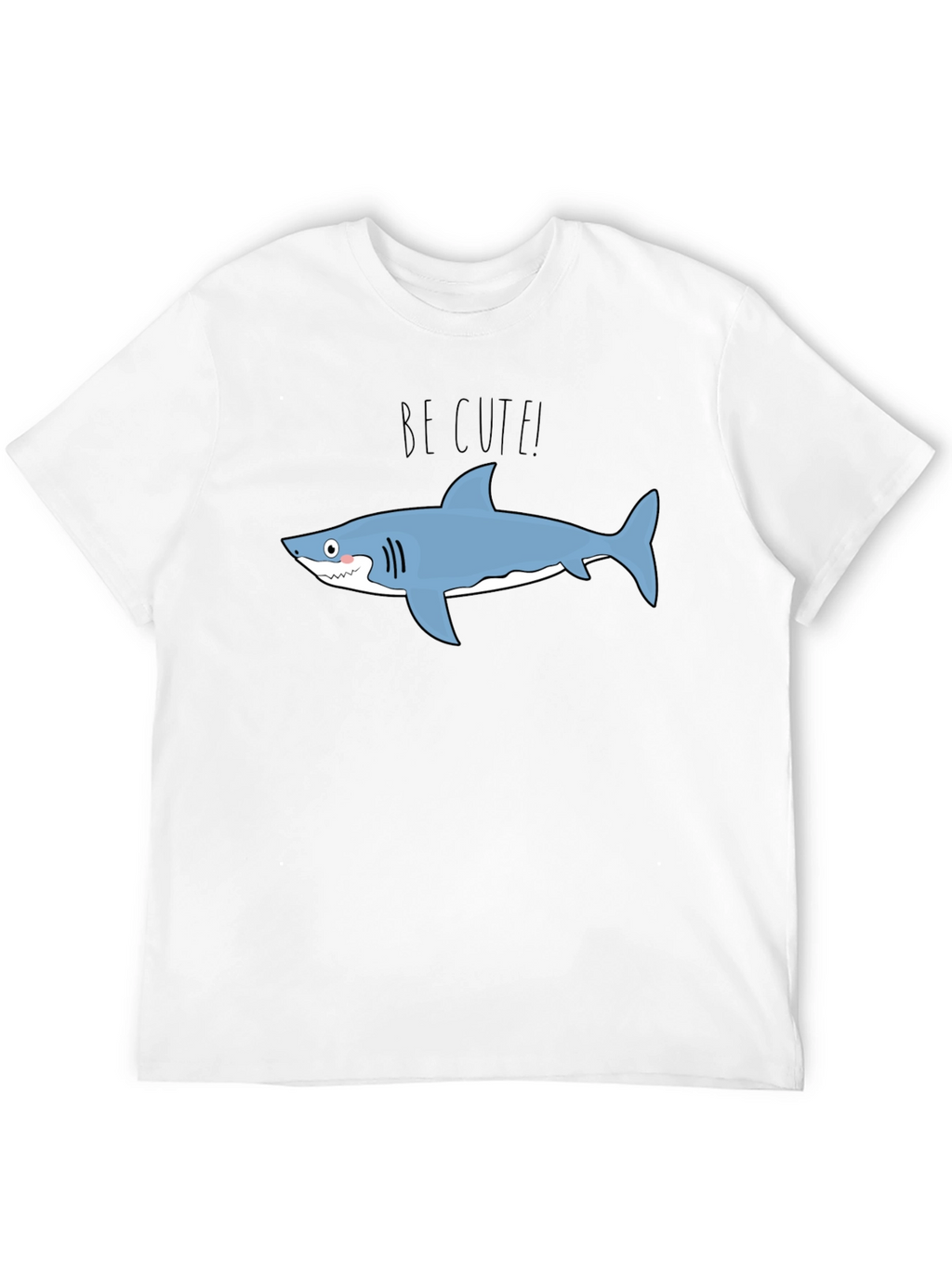 Cute Shark Graphic Tee - Black Cotton T-Shirt