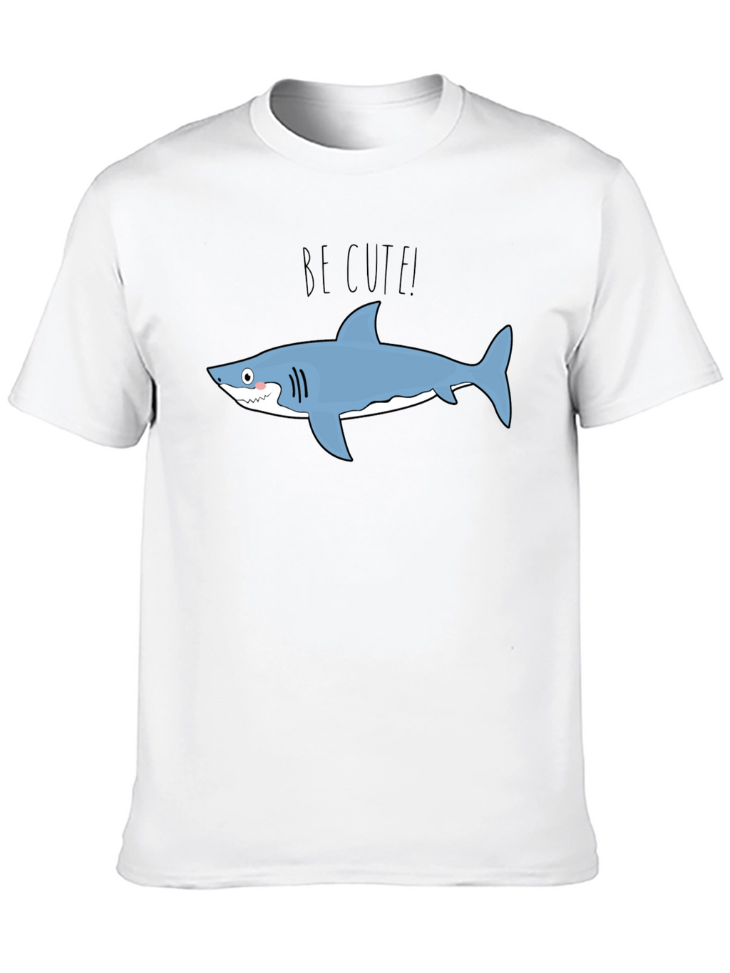 Cute Shark Graphic Tee - Black Cotton T-Shirt