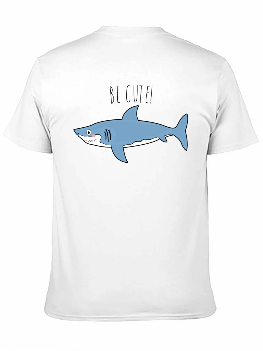 Cute Shark Graphic Tee - Black Cotton T-Shirt