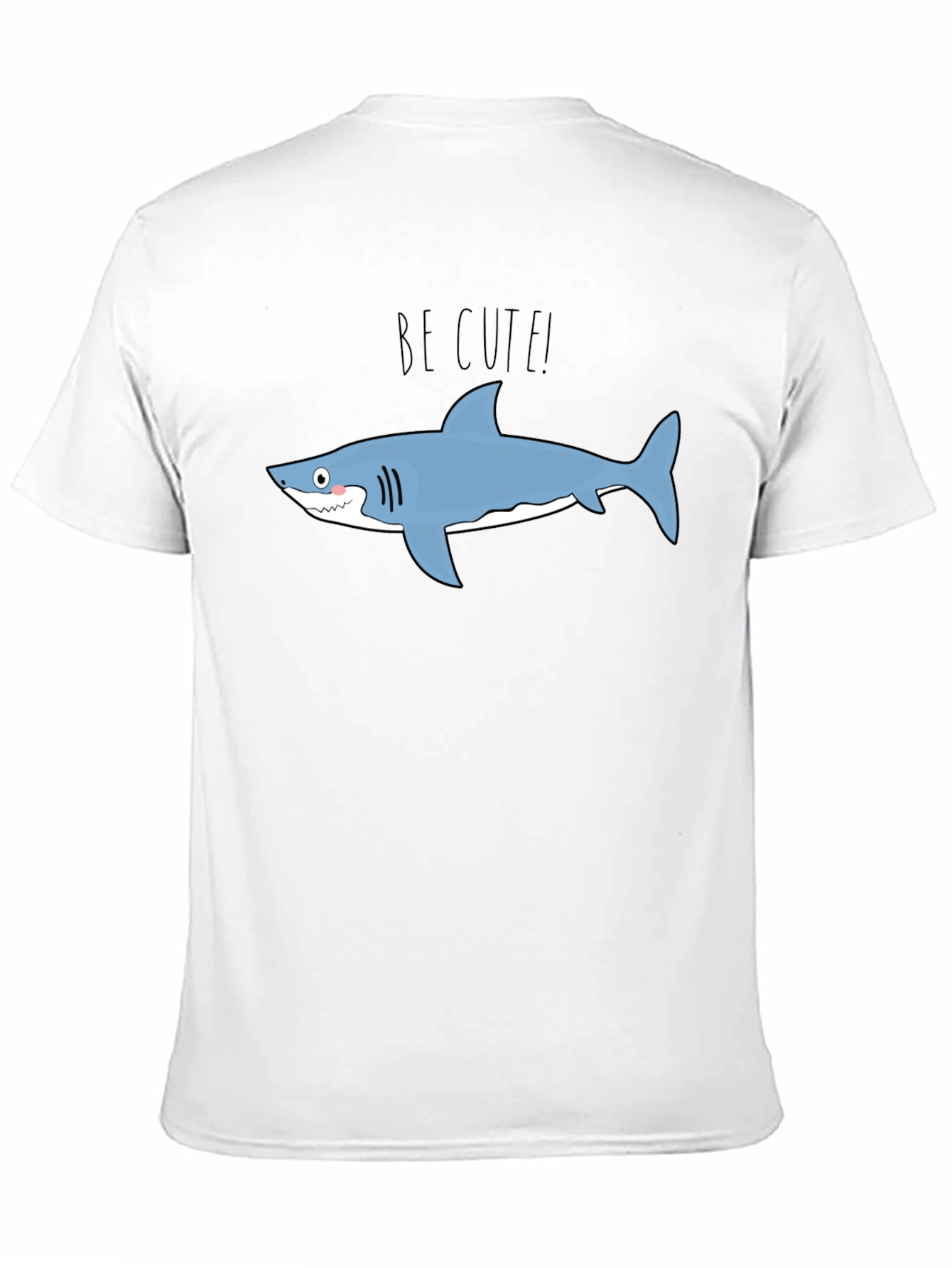 Cute Shark Graphic Tee - Black Cotton T-Shirt