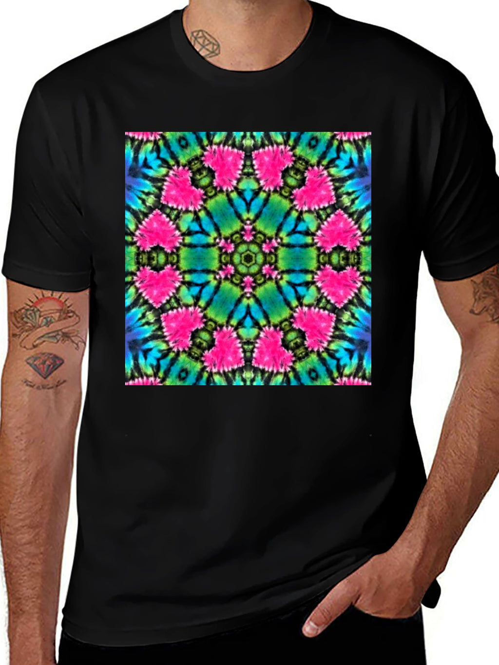 Vibrant Tie-Dye Mandala Graphic Tee