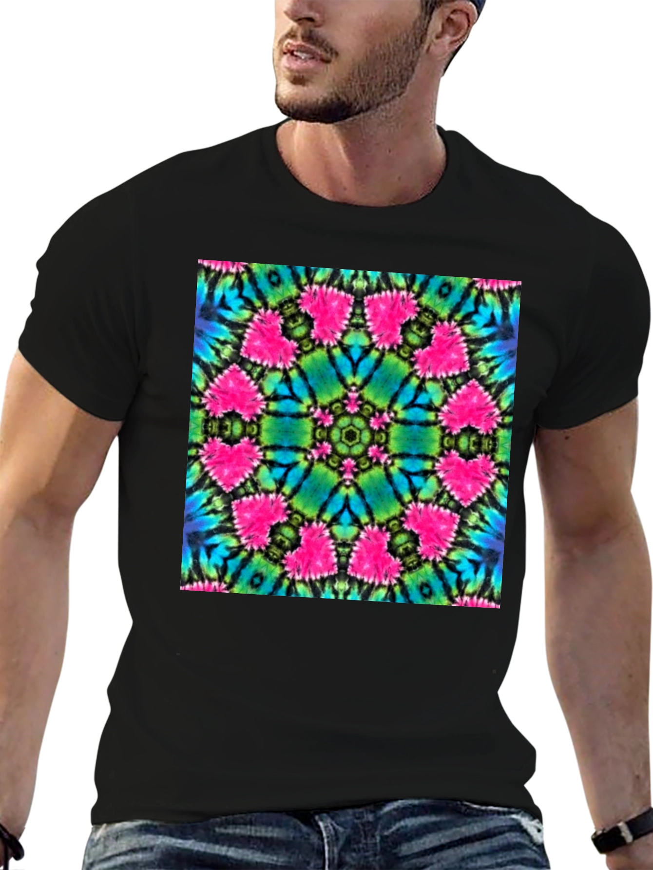 Vibrant Tie-Dye Mandala Graphic Tee
