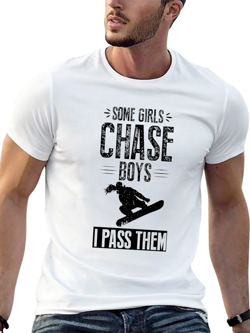 Girls Chase Boys Graphic T-Shirt