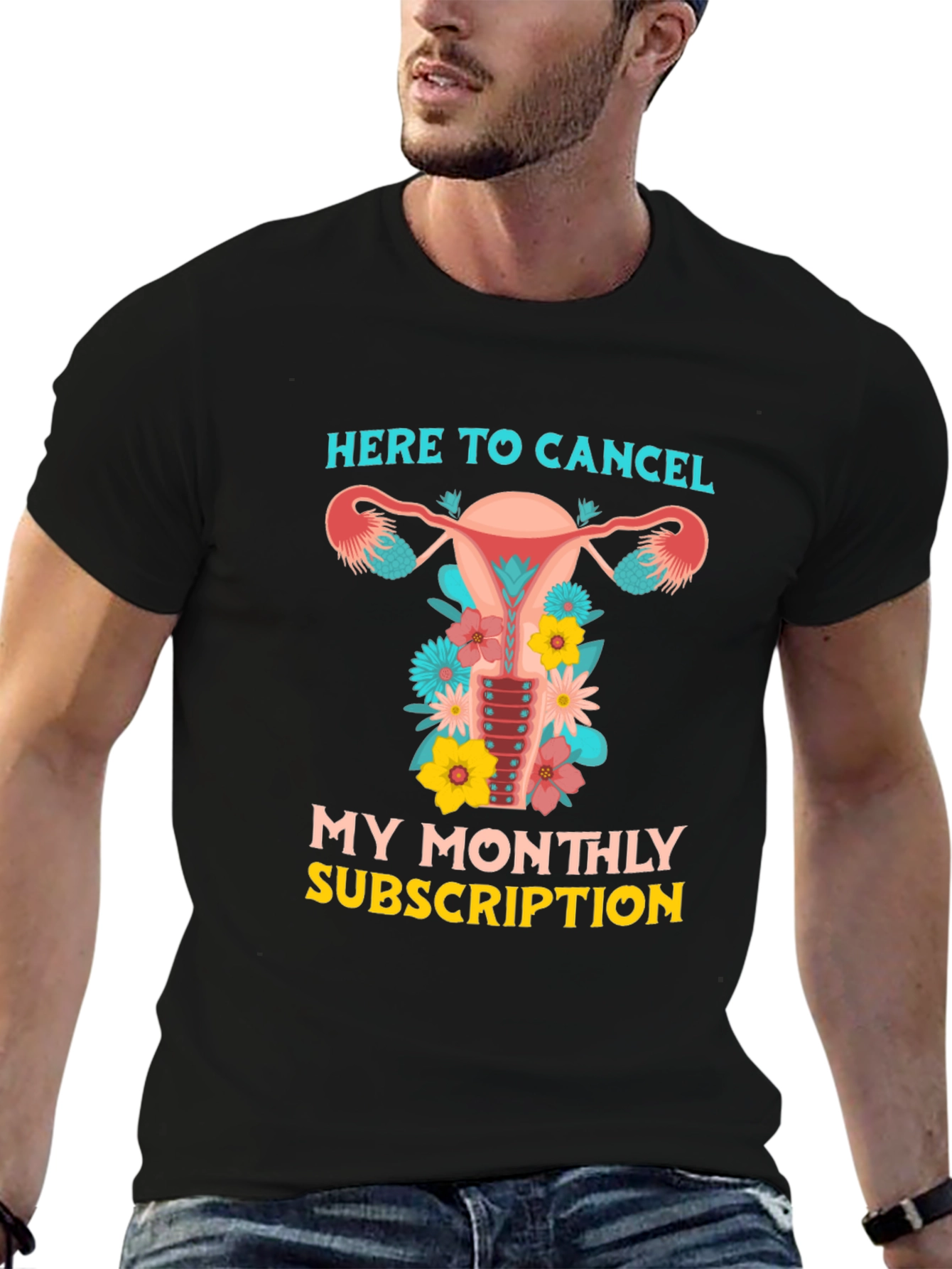 Here to Cancel Uterus Graphic Tee