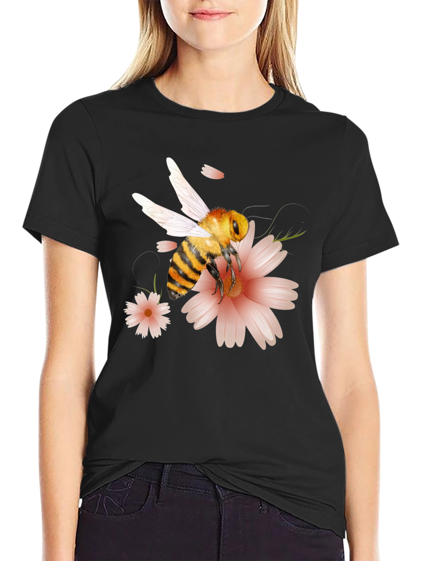 Bee & Flower Graphic T-Shirt - Unisex