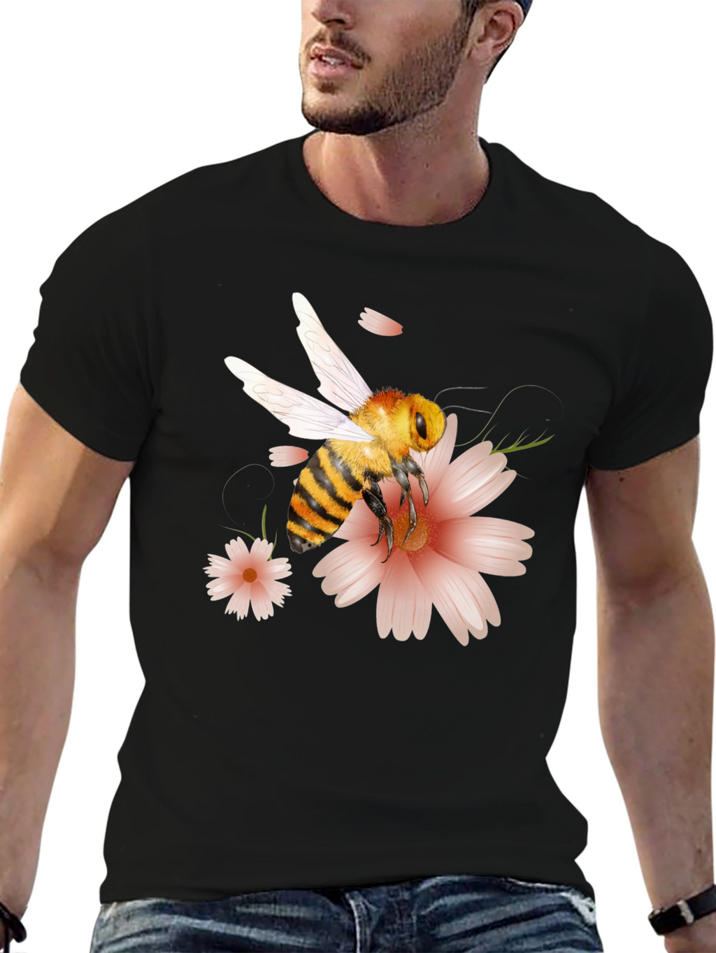 Bee & Flower Graphic T-Shirt - Unisex