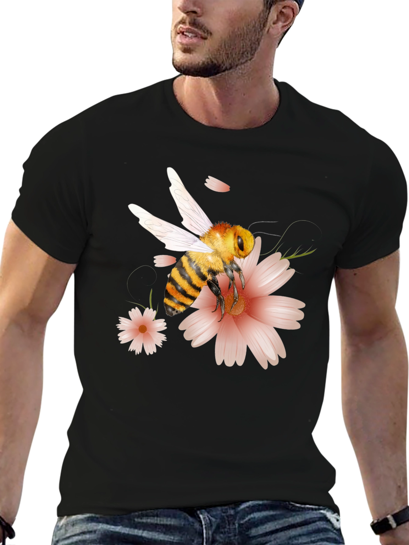Bee & Flower Graphic T-Shirt - Unisex
