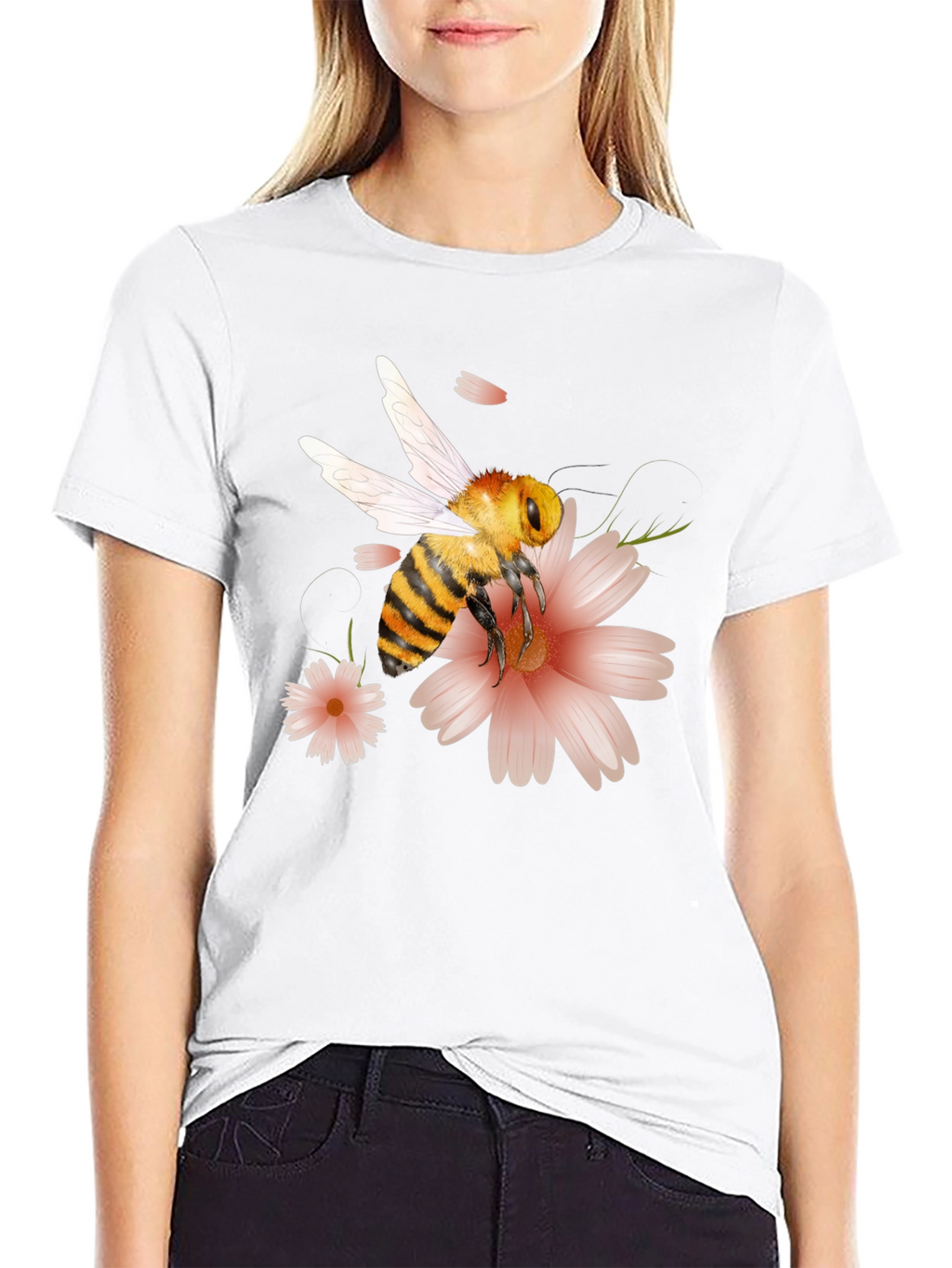 Bee & Flower Graphic T-Shirt - Unisex