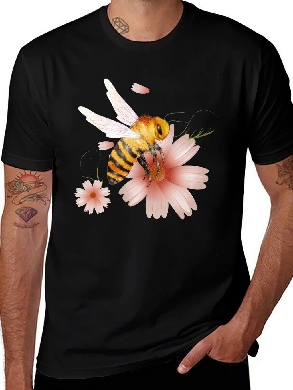 Bee & Flower Graphic T-Shirt - Unisex