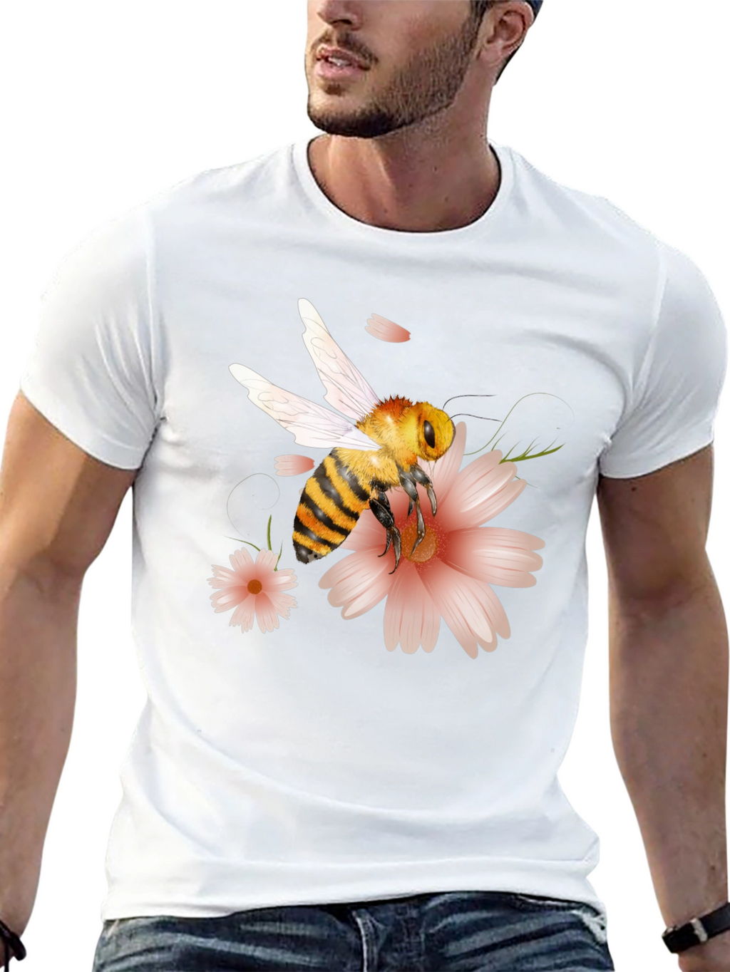 Bee & Flower Graphic T-Shirt - Unisex