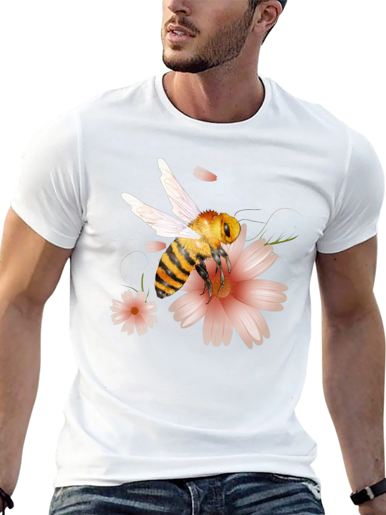 Bee & Flower Graphic T-Shirt - Unisex