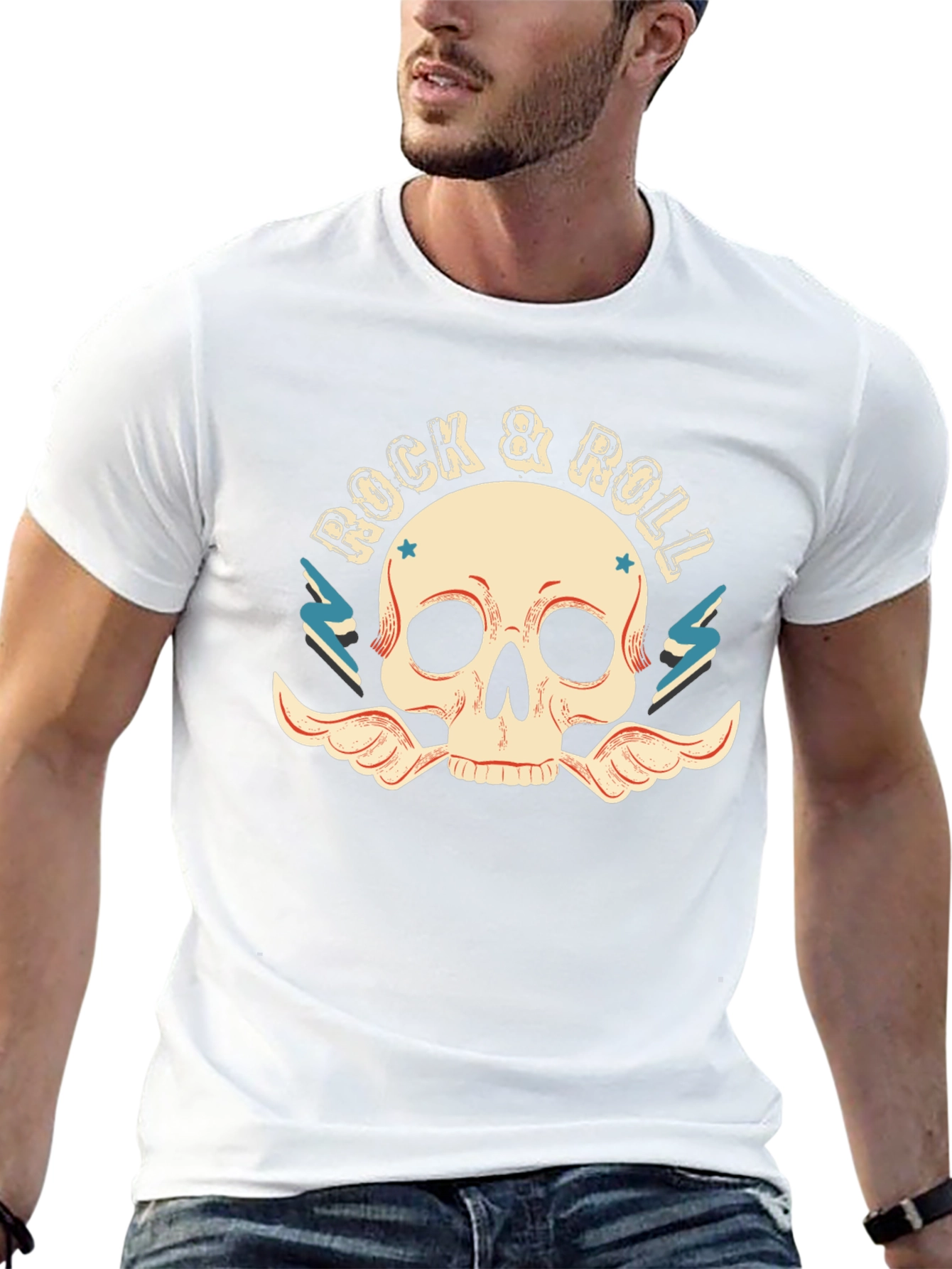 Rock & Roll Skull T-Shirt - Classic Graphic Tee