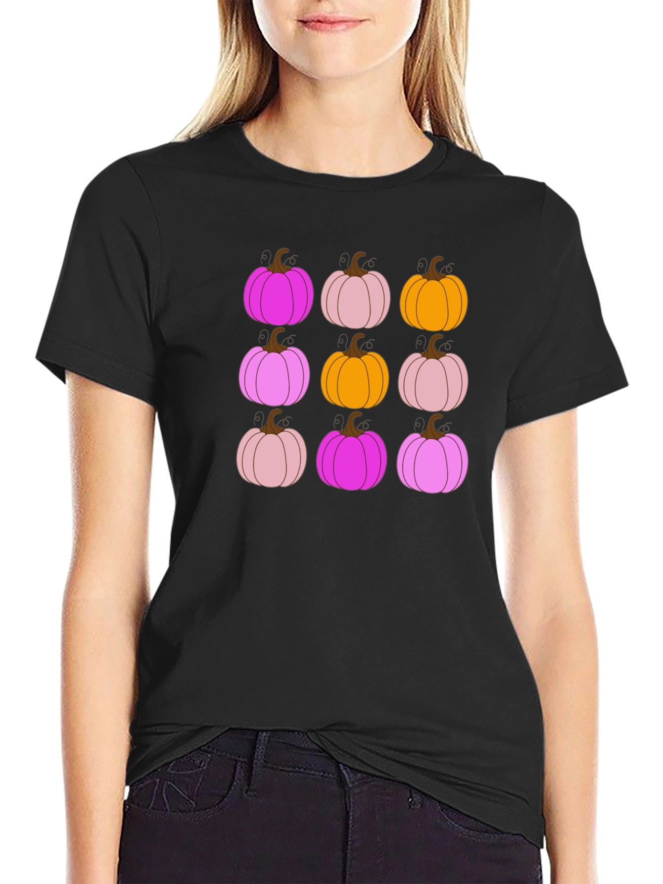 Funky Fall Pumpkin Pattern T-Shirt