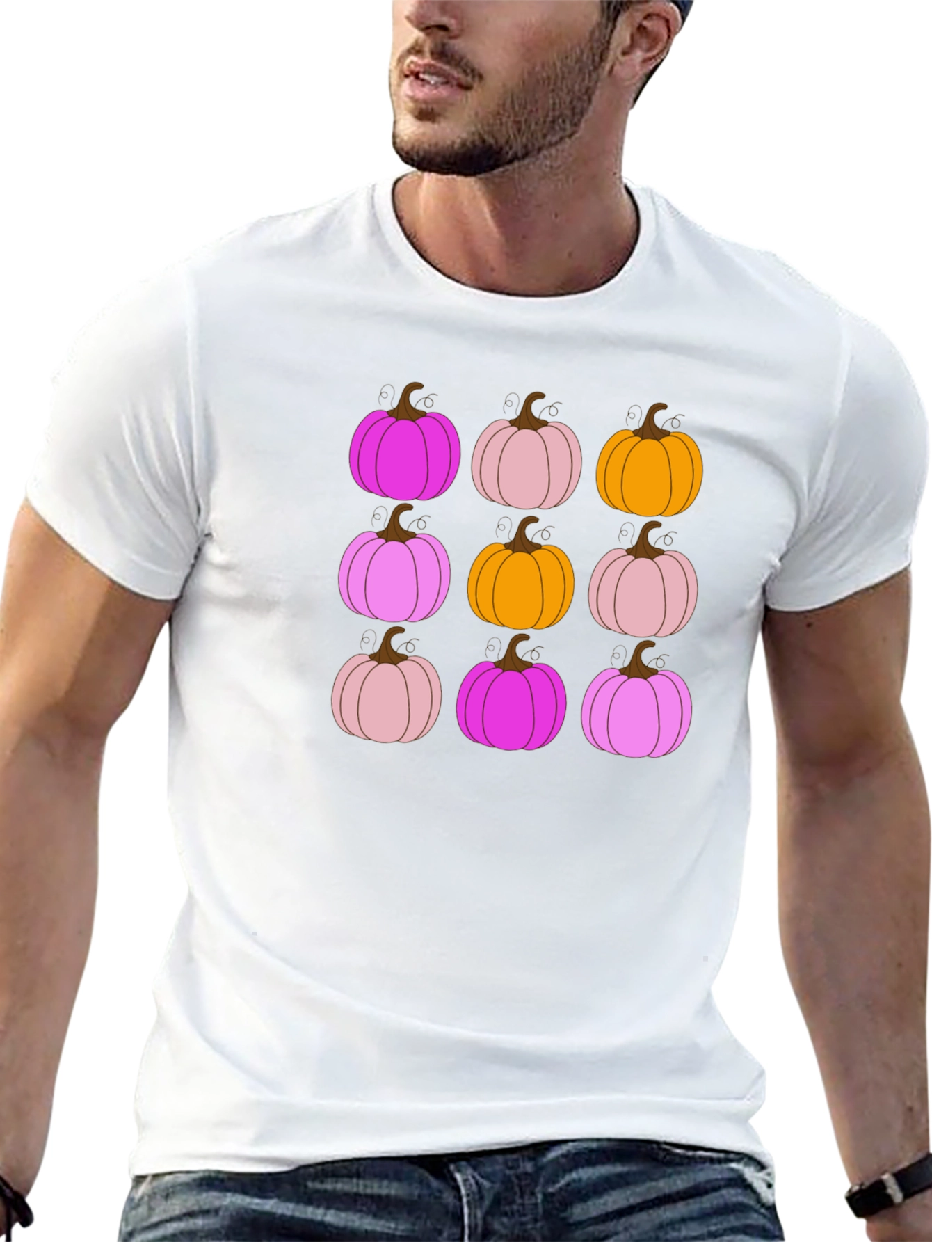 Funky Fall Pumpkin Pattern T-Shirt