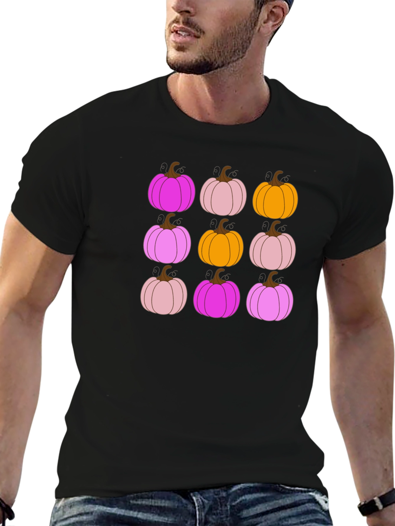Funky Fall Pumpkin Pattern T-Shirt