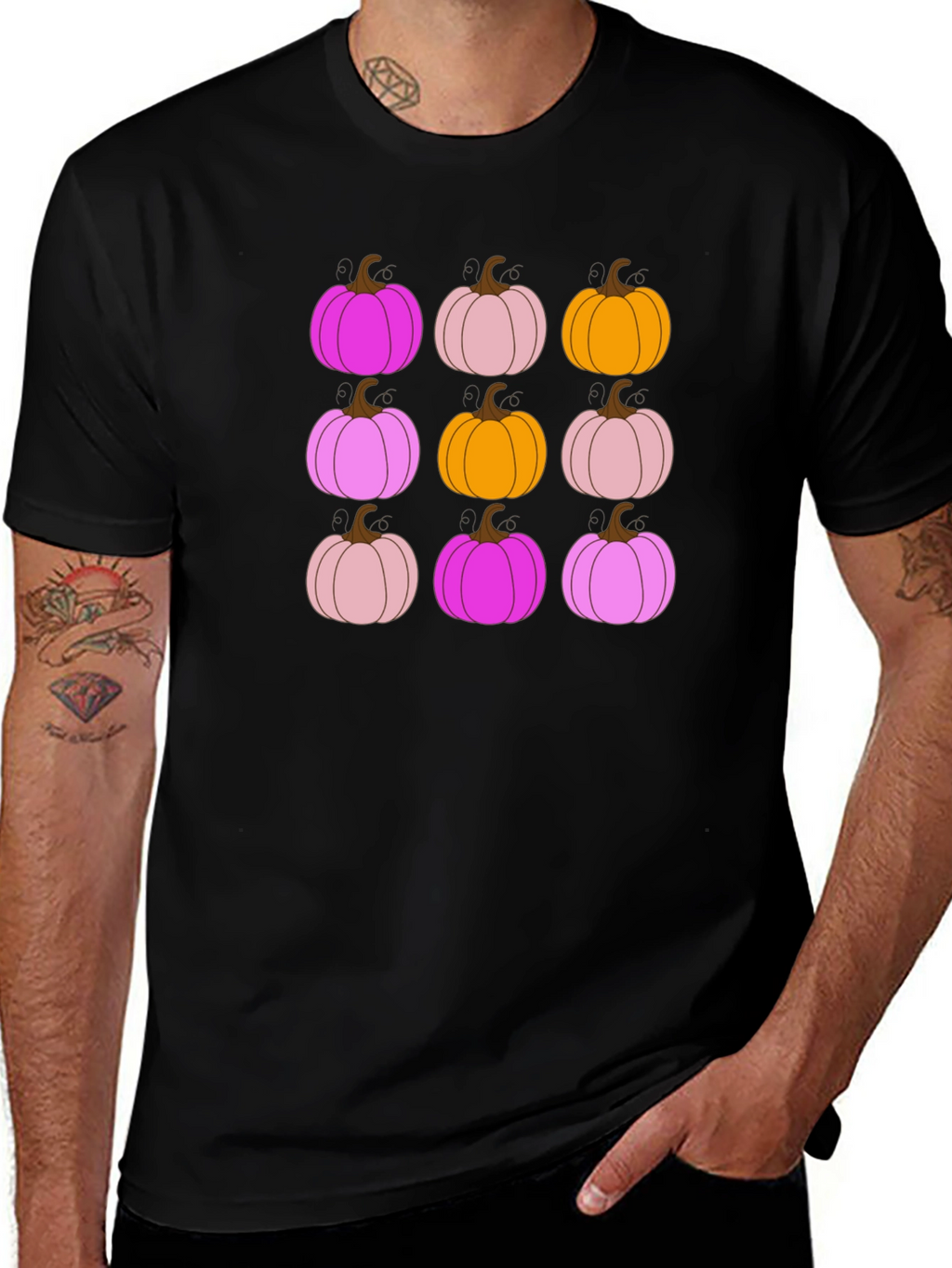 Funky Fall Pumpkin Pattern T-Shirt